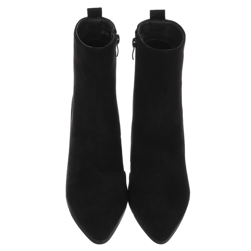 Ital-Design Elegante Stiefeletten mit Blockabsatz für Damen High-Heel-Stiefelette (89852902) Blockabsatz Stiefeletten in Schwarz
