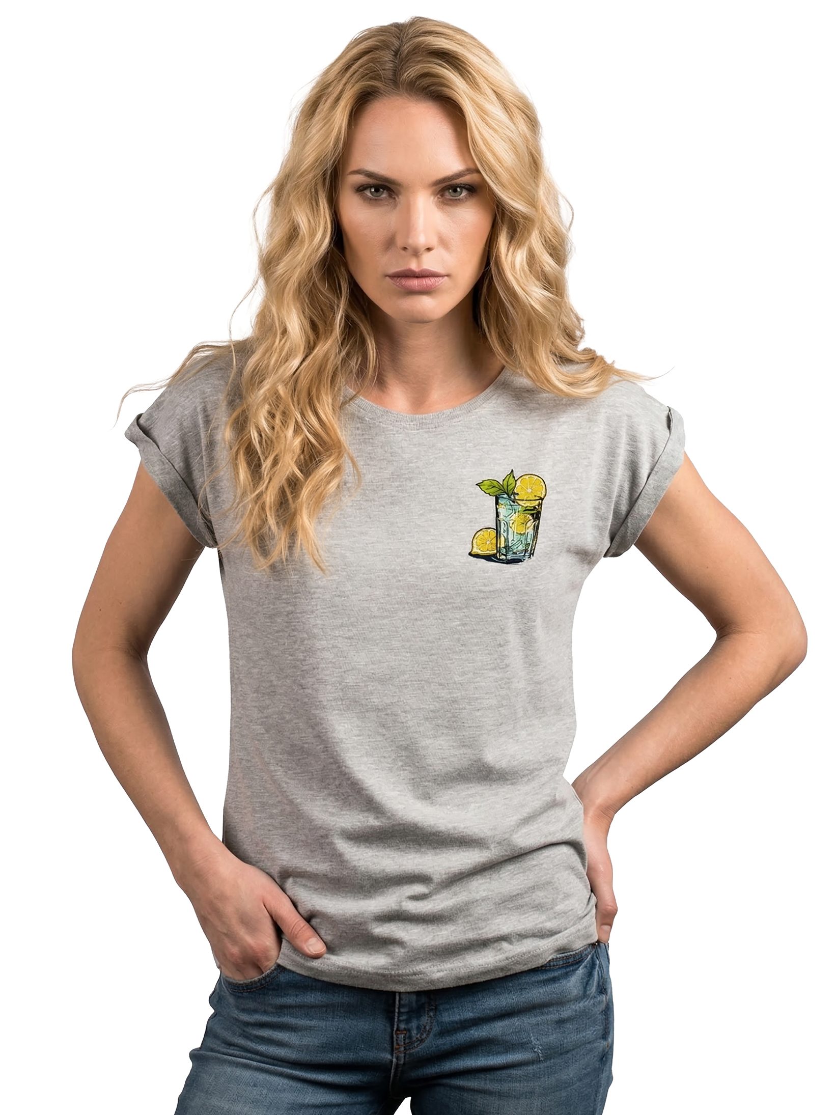 MAKAYA Print-Shirt Gin Tonic Gläser schöne modische Damen Tops Kurzarm Oberteile mit Druck