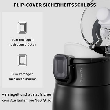 DTC GmbH Thermobecher Edelstahl Thermobecher 500ml, Kaffeebecher to go thermo mit Griff, BPA-freier Travel Mug mit Auslaufsicher Deckel, Hält bis zu 6–12h warm
