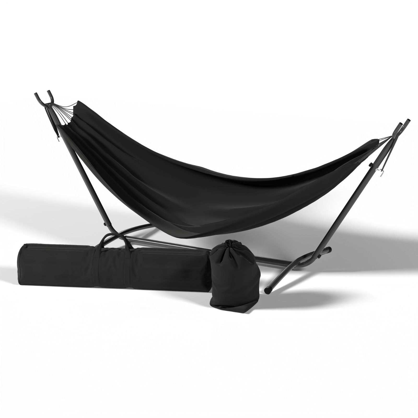 HAGO Hängematte Outdoor Hängematte Schwarz Stahlgestell günstig online kaufen