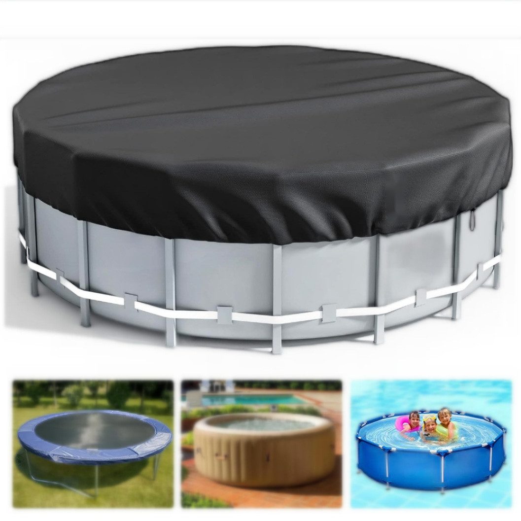 FELIXLEO Kofferorganizer Poolabdeckung Rund 366 cm 420D mit Spannratsche Wasserdicht