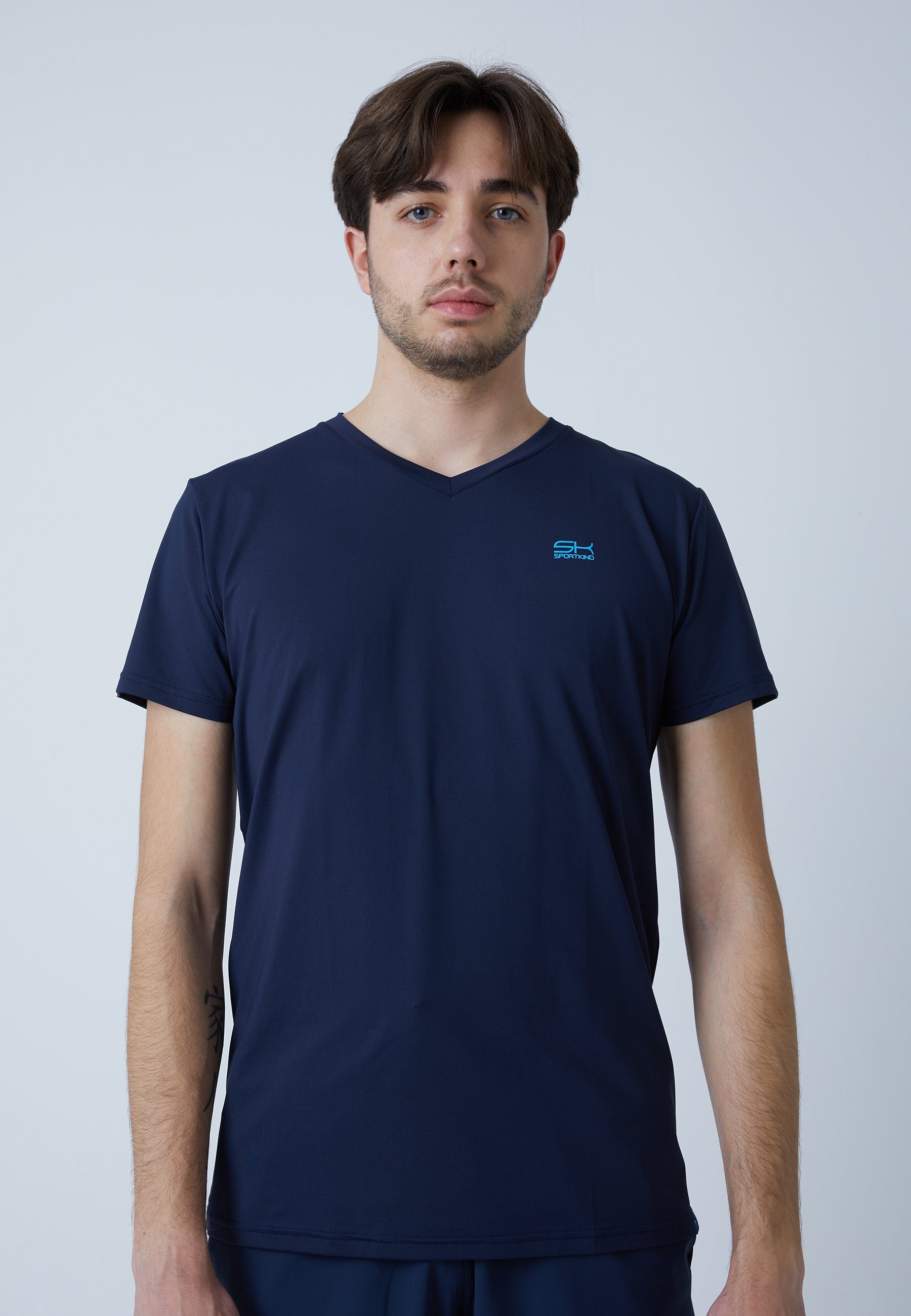 Tennis SPORTKIND navy Funktionsshirt & V-Ausschnitt Jungen T-Shirt blau Herren