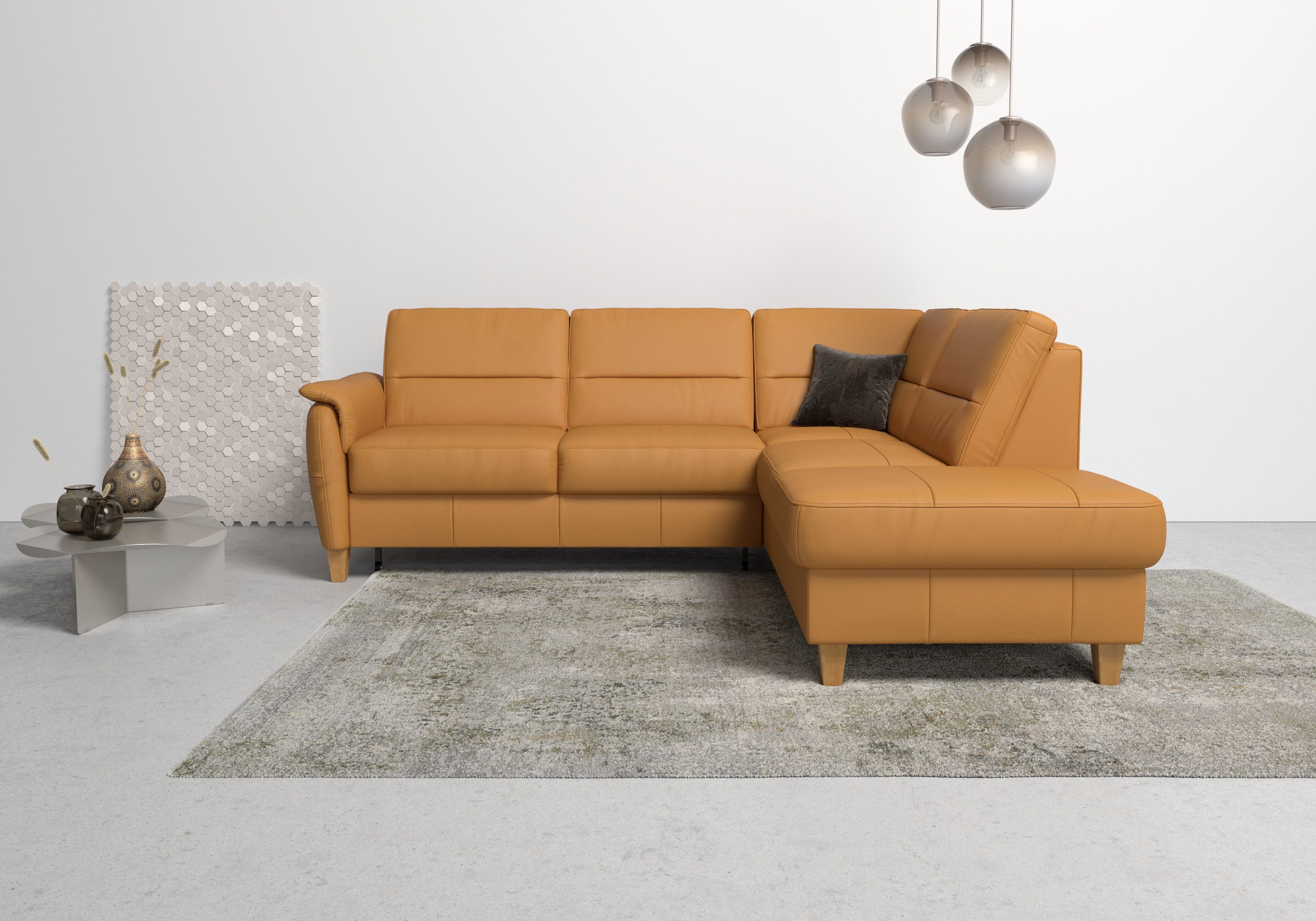 Home affaire Ecksofa Palmera L-Form, B: 236 cm, optional Schlaffunktion & Bettkasten, Federkern