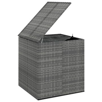 furnicato Gartenbox Garten-Kissenbox PE Rattan 100x97,5x104 cm Grau