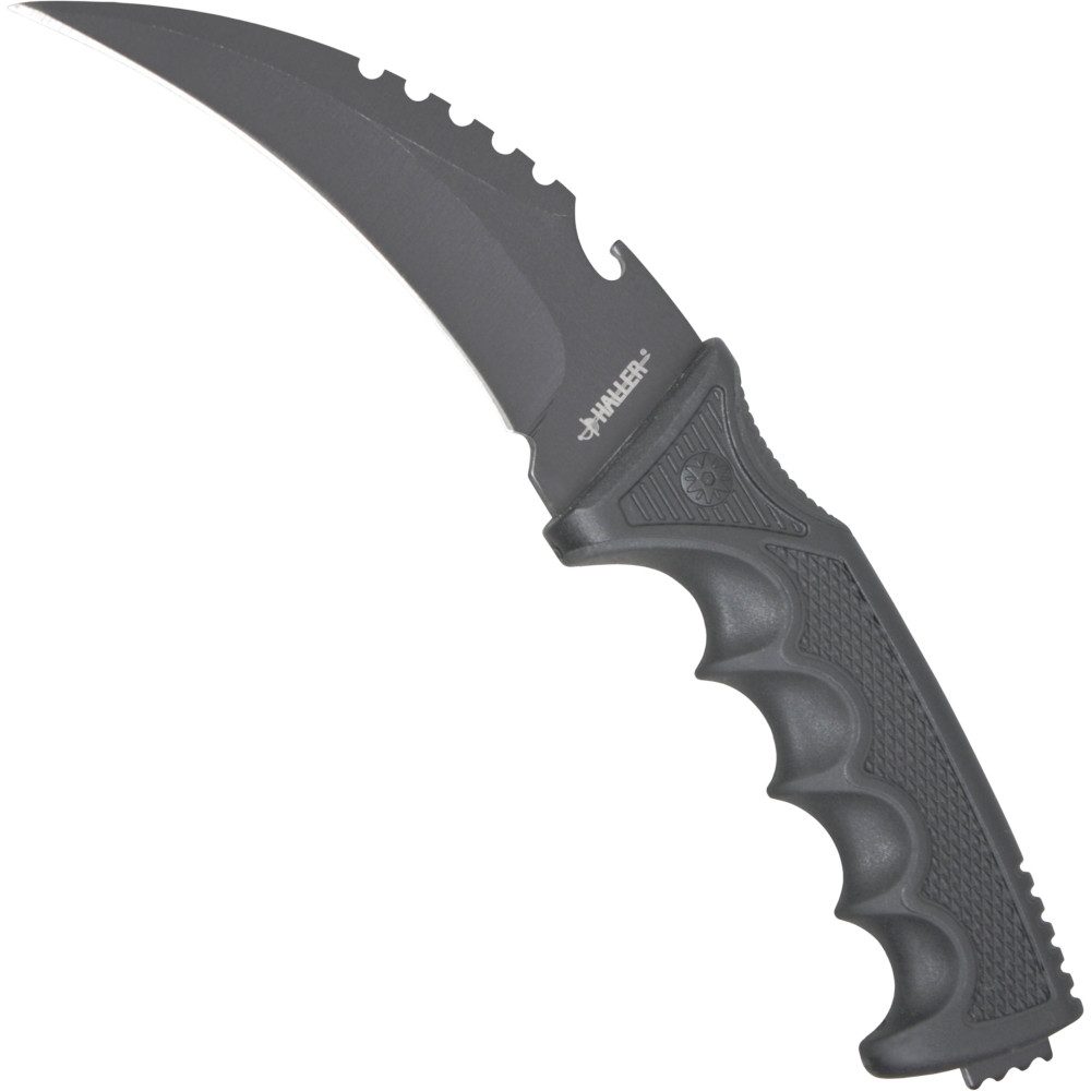 Haller Messer Universalmesser Neck Knife Karambit rostfrei mit Kunststoffscheide
