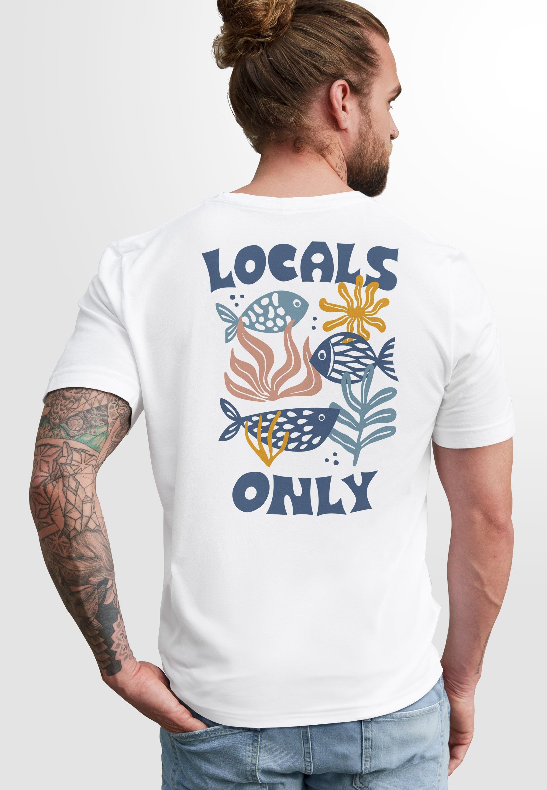 Neverless Print-Shirt Herren T-Shirt Backprint Maritim günstig online kaufen