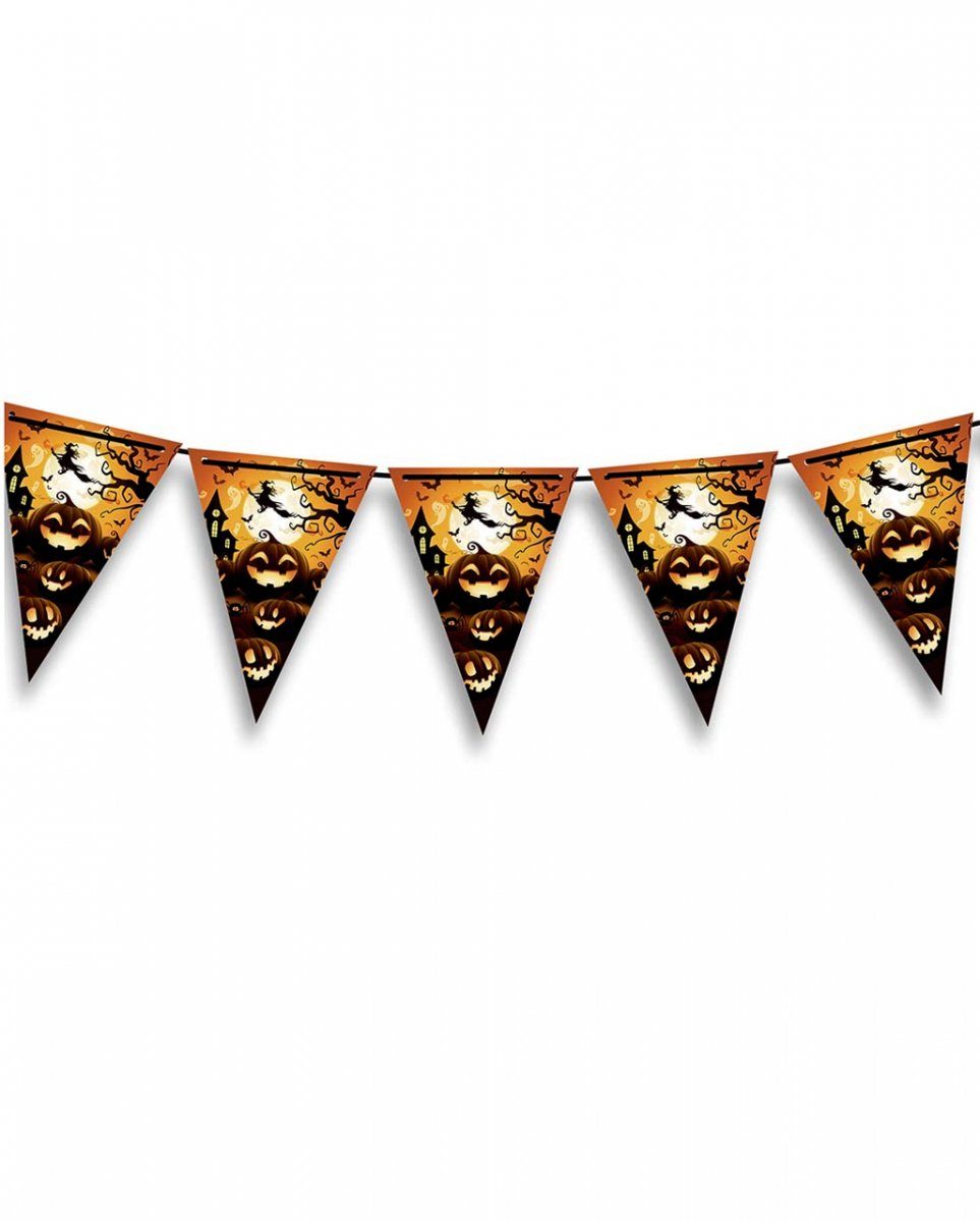 Horror-Shop Hängedekoration Happy Halloween Kürbis Wimpel Girlande als Banner