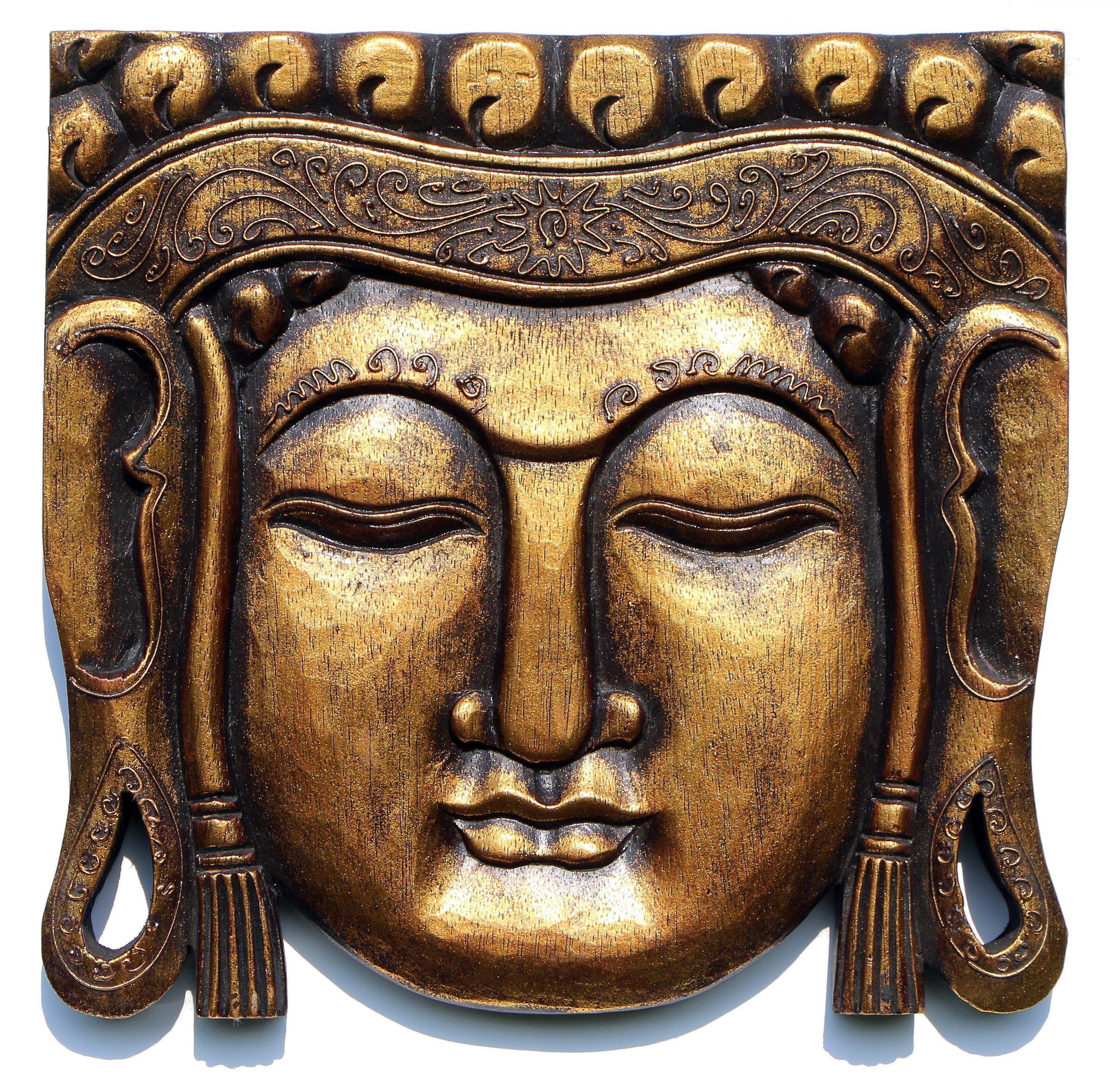 Wogeka Wanddekoobjekt Gold Buddha-Maske 30 cm günstig online kaufen