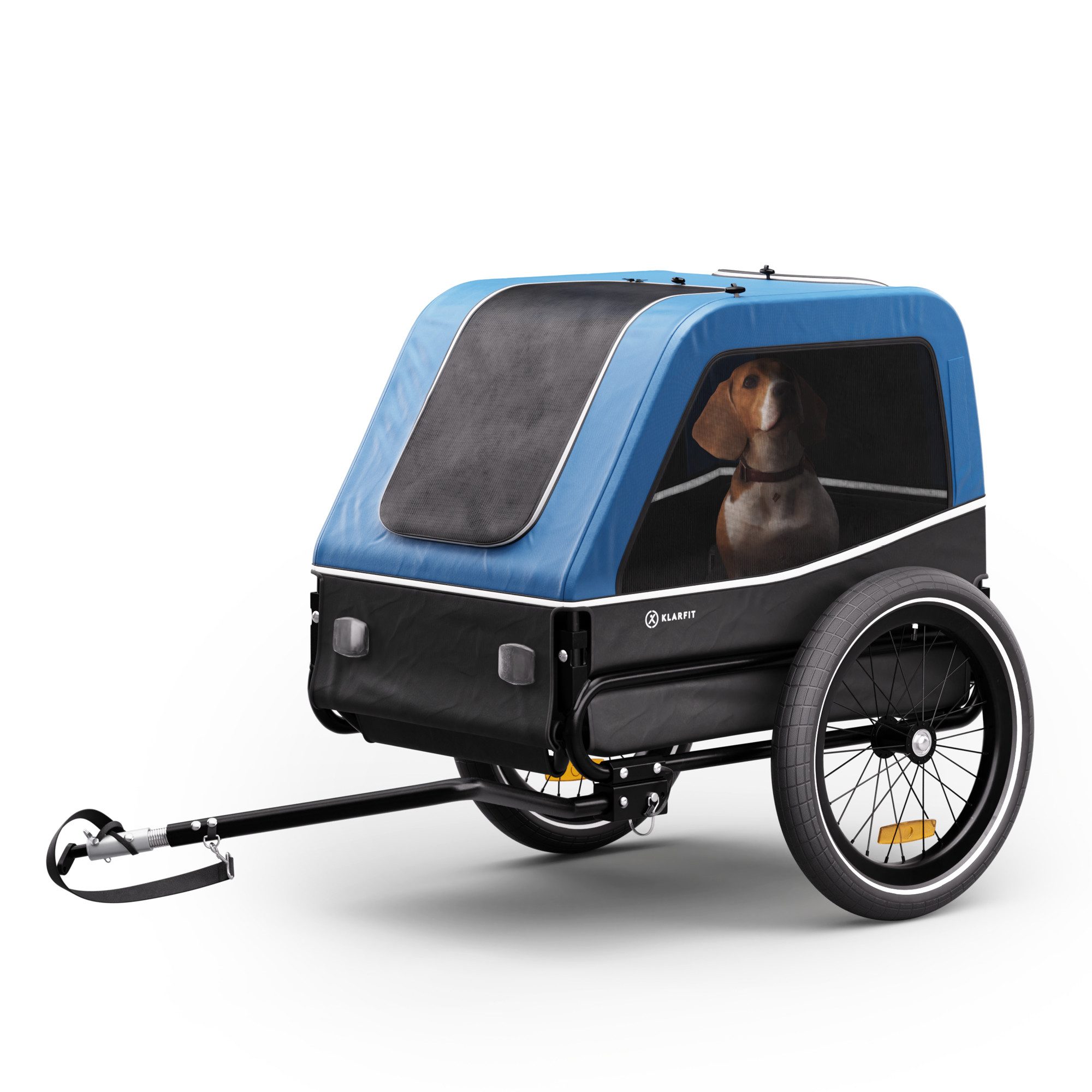 KLARFIT Fahrradkinderanhänger Goldie S Hunde-Fahrradanhänger, Fahrradanhänger Wetterfest Hund Faltbar Stahl 20-29"