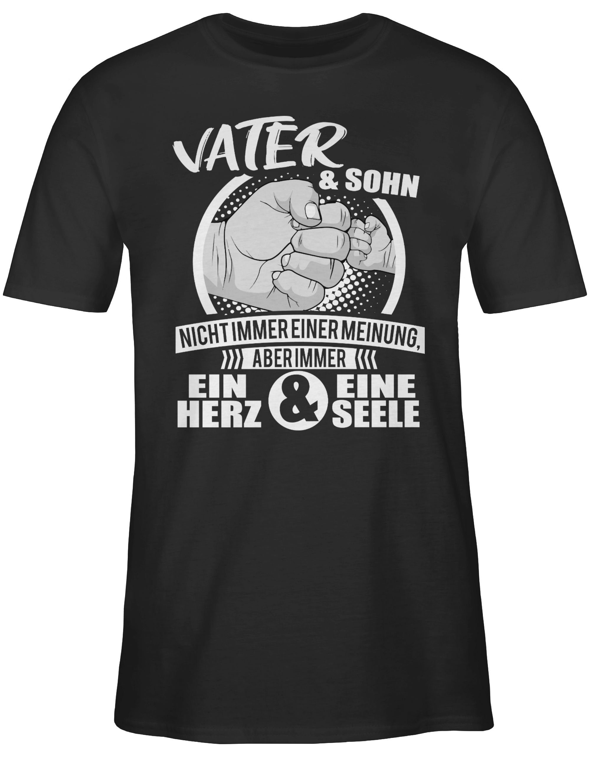 Seele Schwarz & ein Familie Sohn & Herz 01 Shirtracer eine T-Shirt Partner-Look Immer Vater Papa