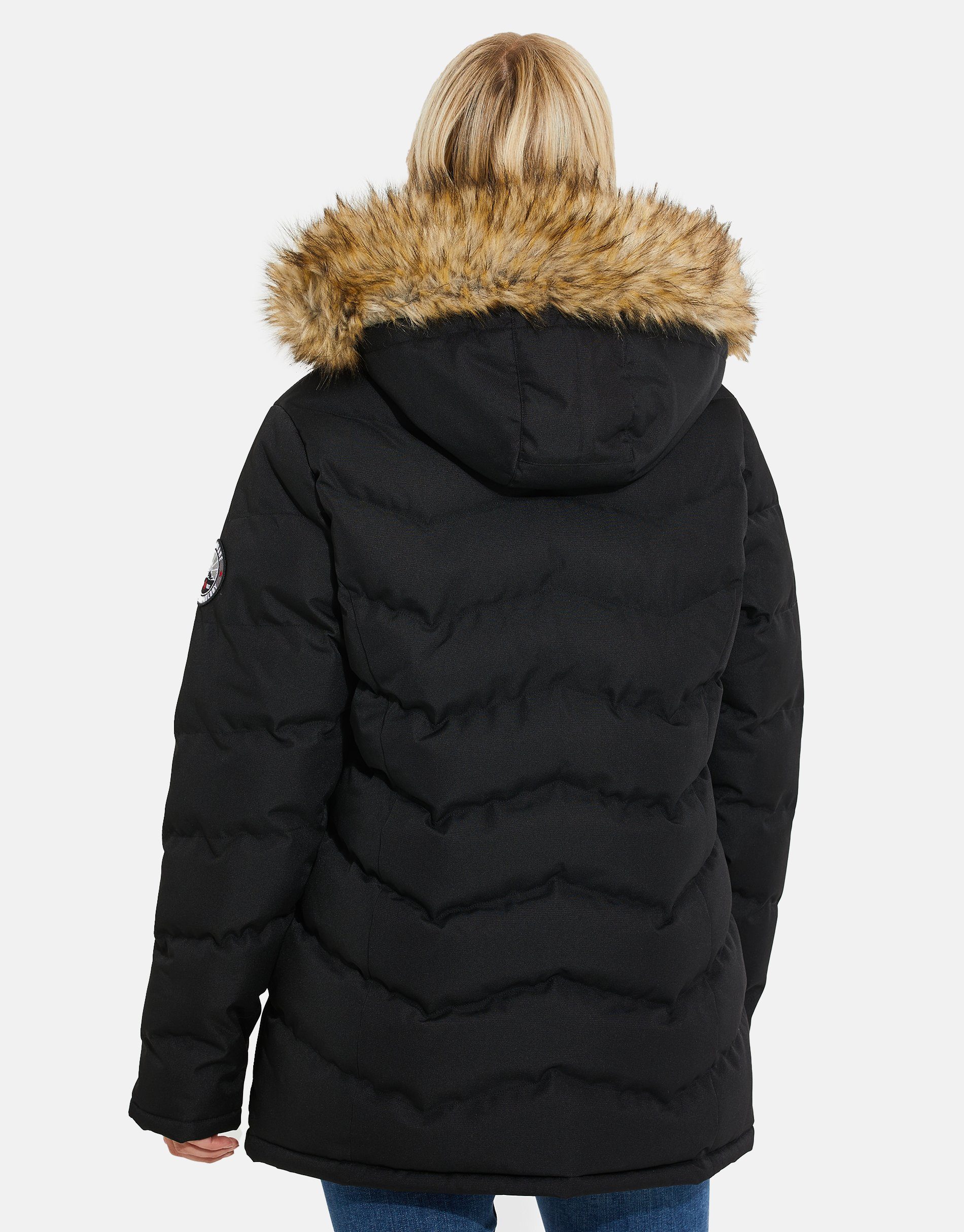 Coat Black- schwarz Threadbare THB Short Padded Winterjacke Woodie