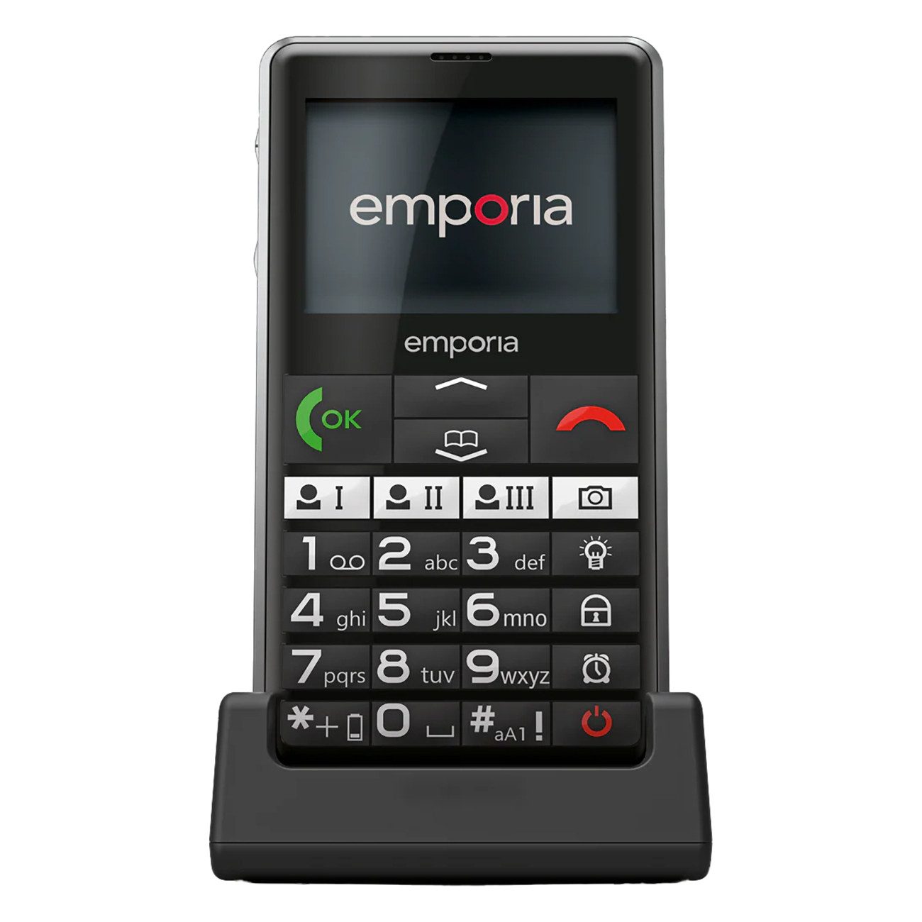 Emporia PURE-LTE (2025) Seniorenhandy (2.4 Zoll, 128 GB Speicherplatz, Schnelle Hilfe, Hörgeräte kompatibel, Spritzwasserschutz, Direkttasten)