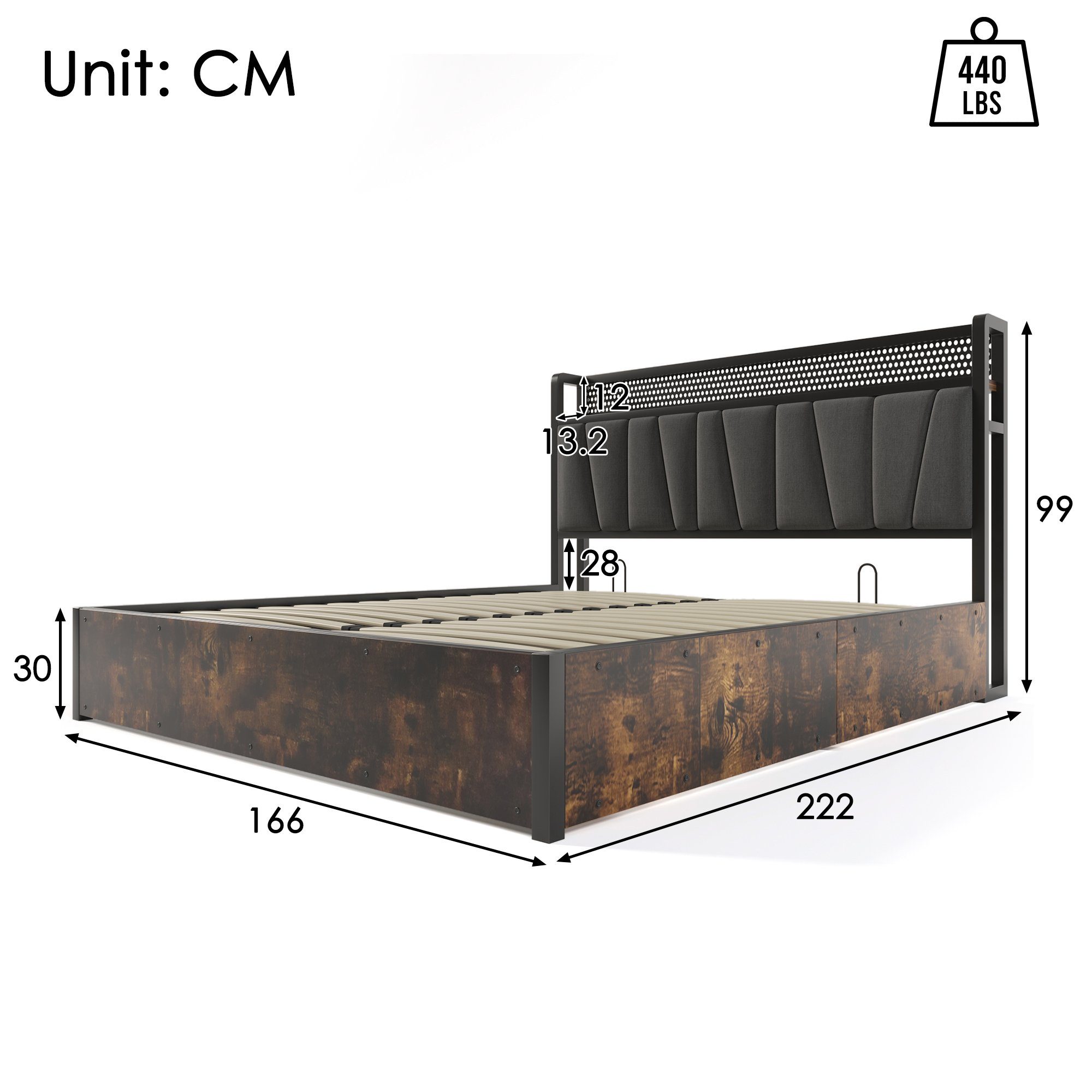 Ulife Polsterbett Metallbett Doppelbett mit aufladen günstig online kaufen