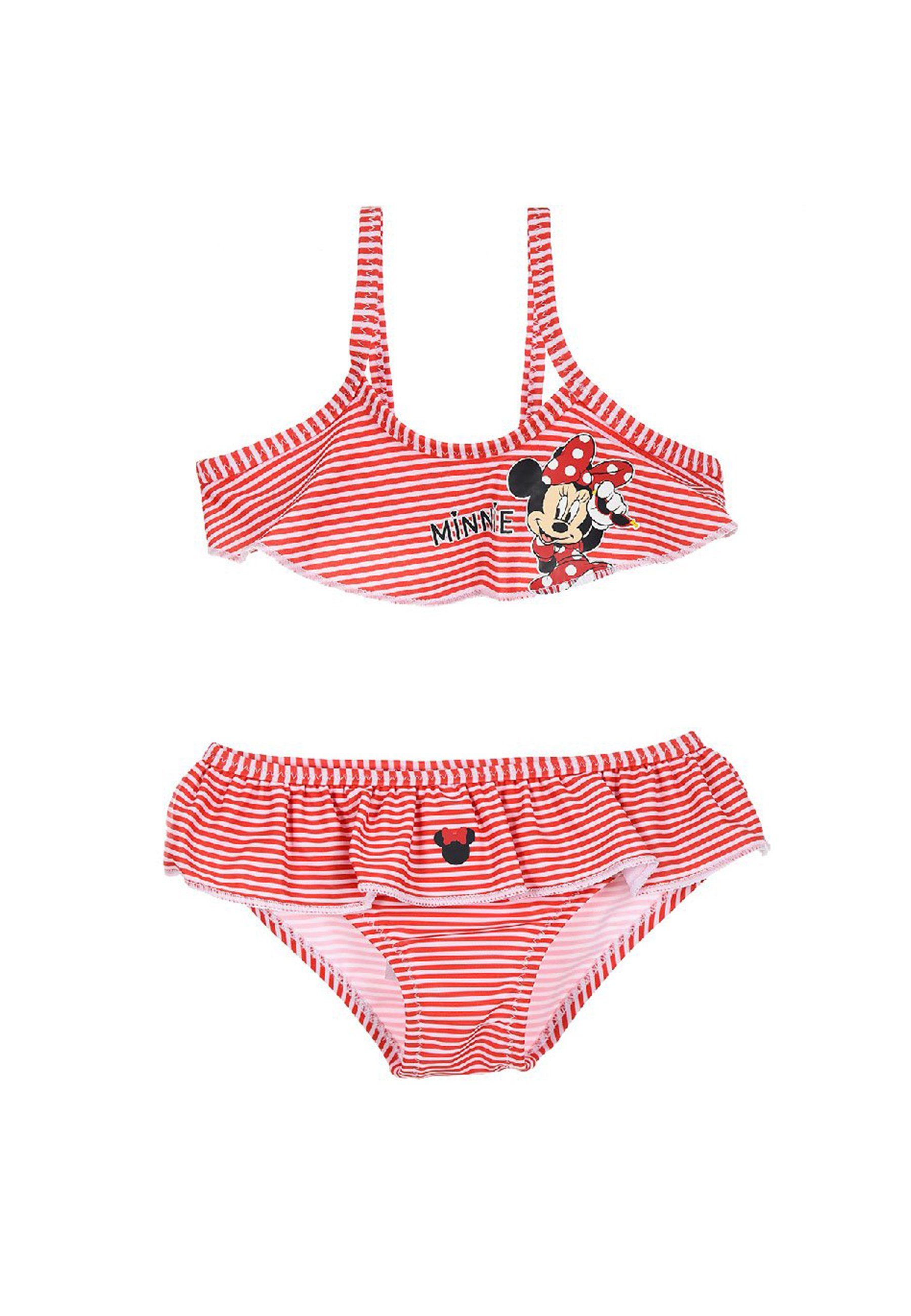 Disney Minnie Mouse Badeanzug Bikini-Set Bademode Mini Maus Rot