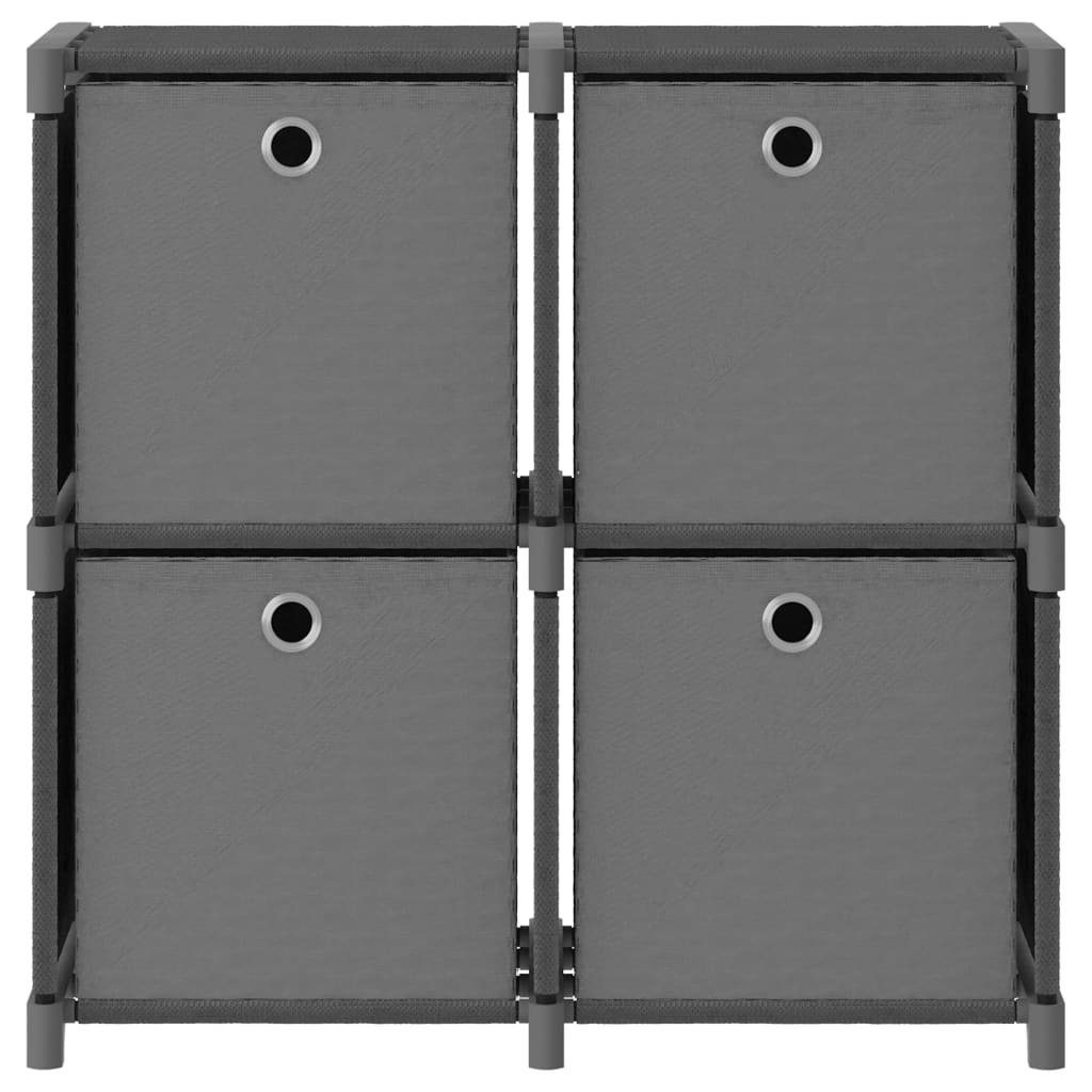 furnicato Regal Würfelregal mit 4 Boxen Grau 69x30x72,5 cm Stoff, 1-tlg.