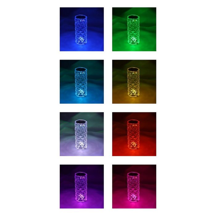 HTI-Living Tischleuchte LED Tischlampe Kristall mit Farbwechsel JN9512