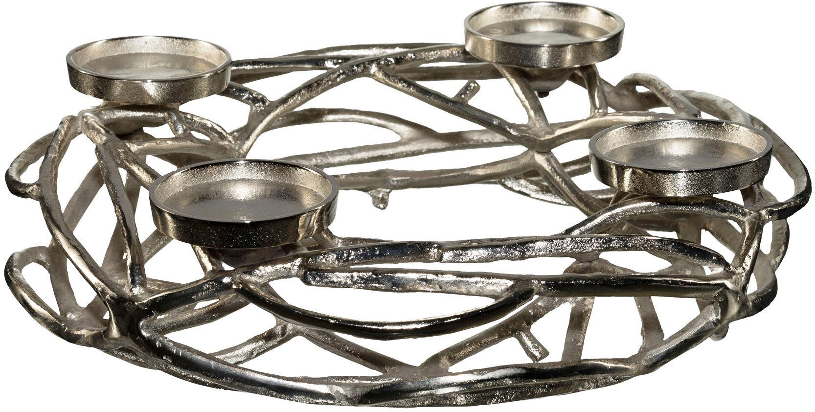 Creativ home Adventsleuchter Adventskranz für Blockkerzen oder große Teelichter (1 St), im modernen Design