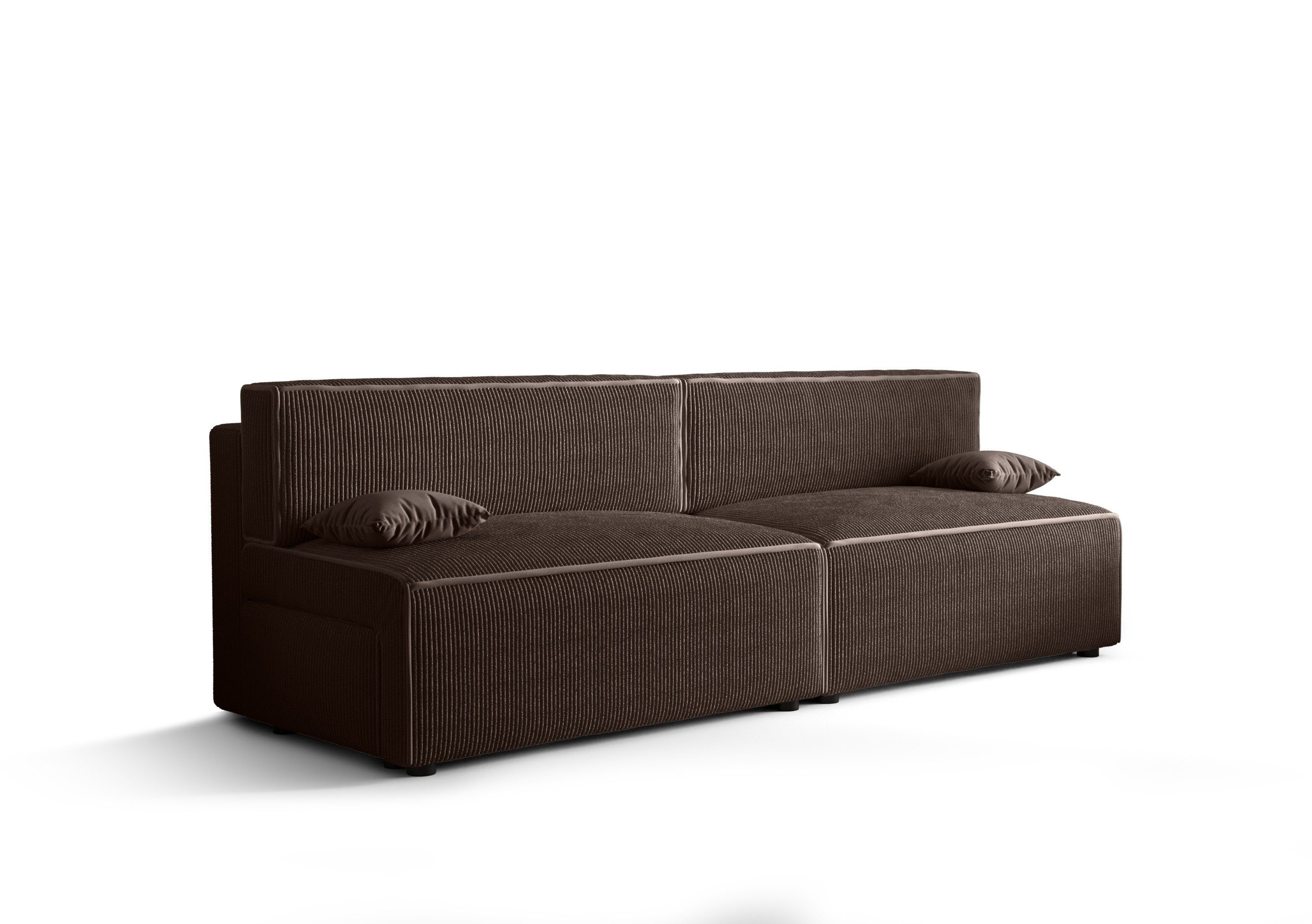 pressiode Sofa Schlafsofa, COUCH mit Schlaffunktion und Bettkasten 262cm MIRAX2 Braun