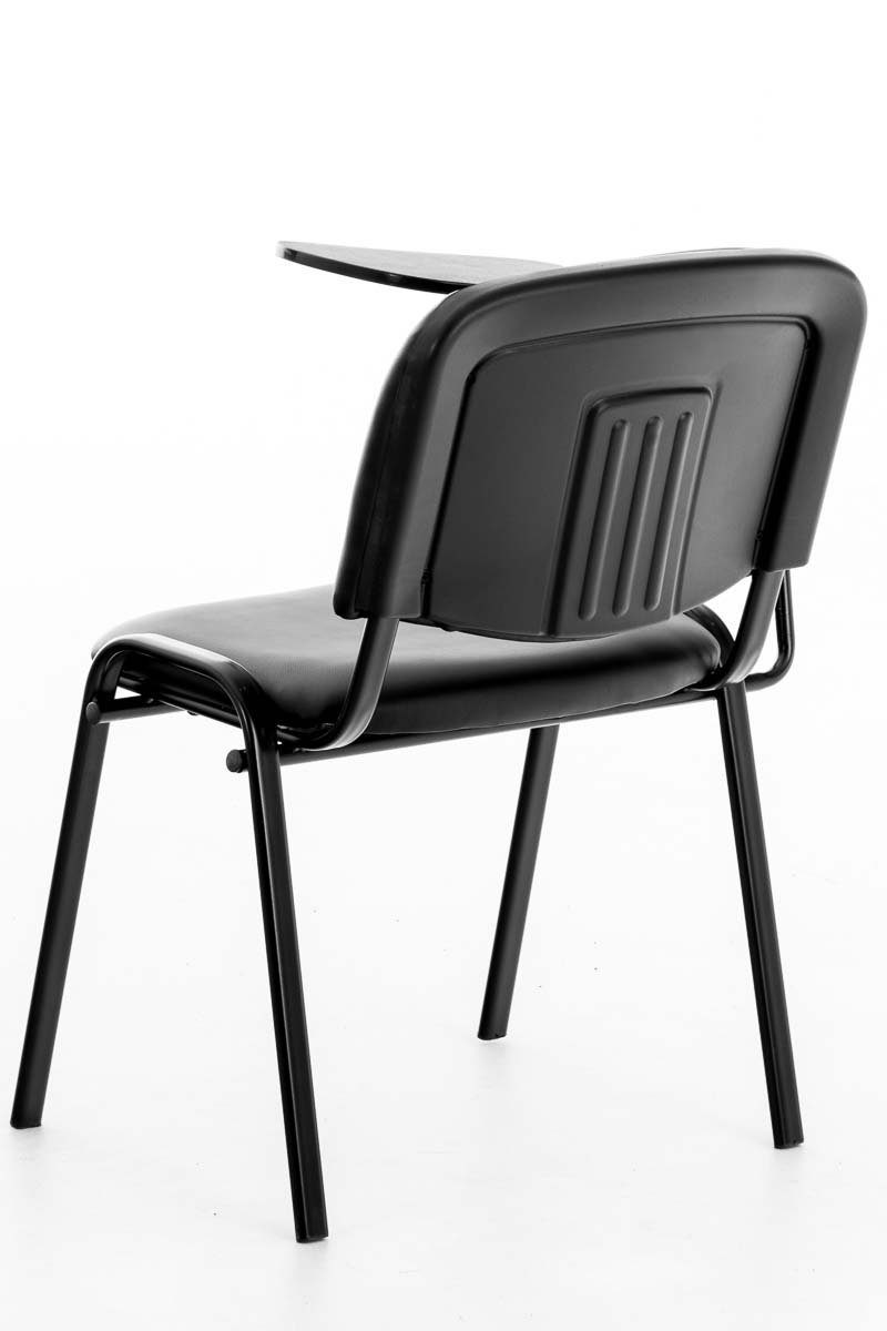 Warteraumstuhl schwarz Kunstleder (Besprechungsstuhl mit Sitzfläche: Besucherstuhl Keen schwarz Gestell: TPFLiving - Messestuhl), Konferenzstuhl - - Polsterung - hochwertiger Metall