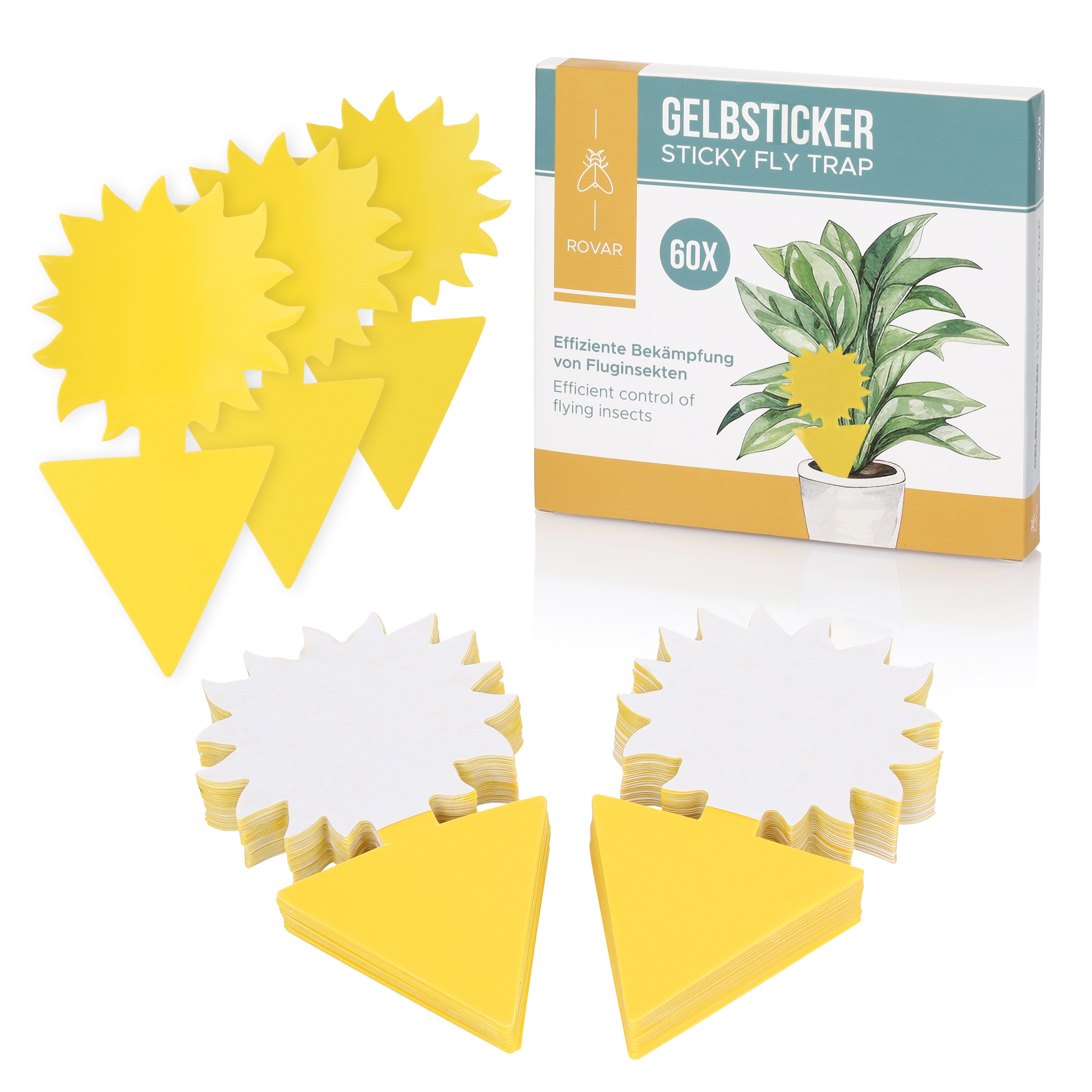 Insektenfalle XXL Gelbsticker Set - 60x Giftfreie Gelbtafeln
