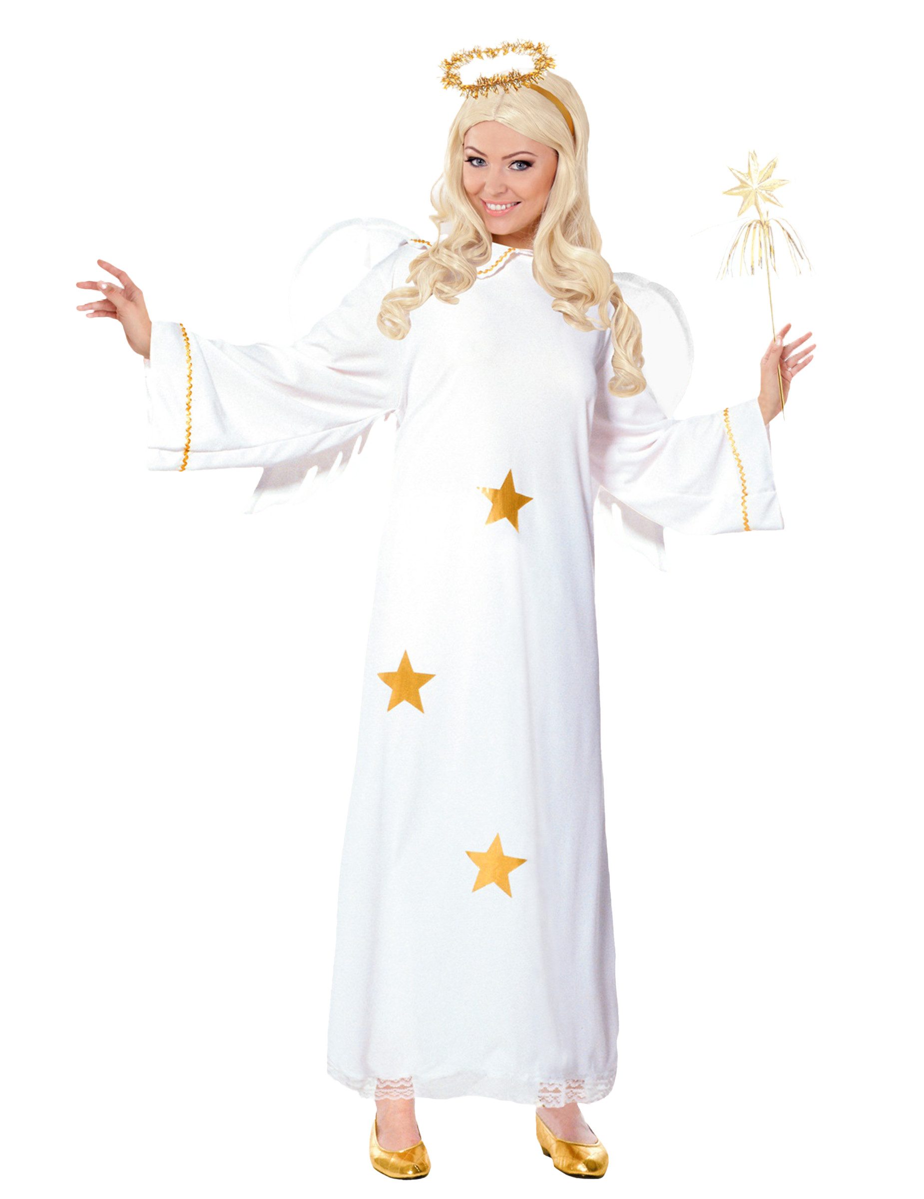 Kostüm Weihnachtlicher Engel Damenkostüm weiss-gold