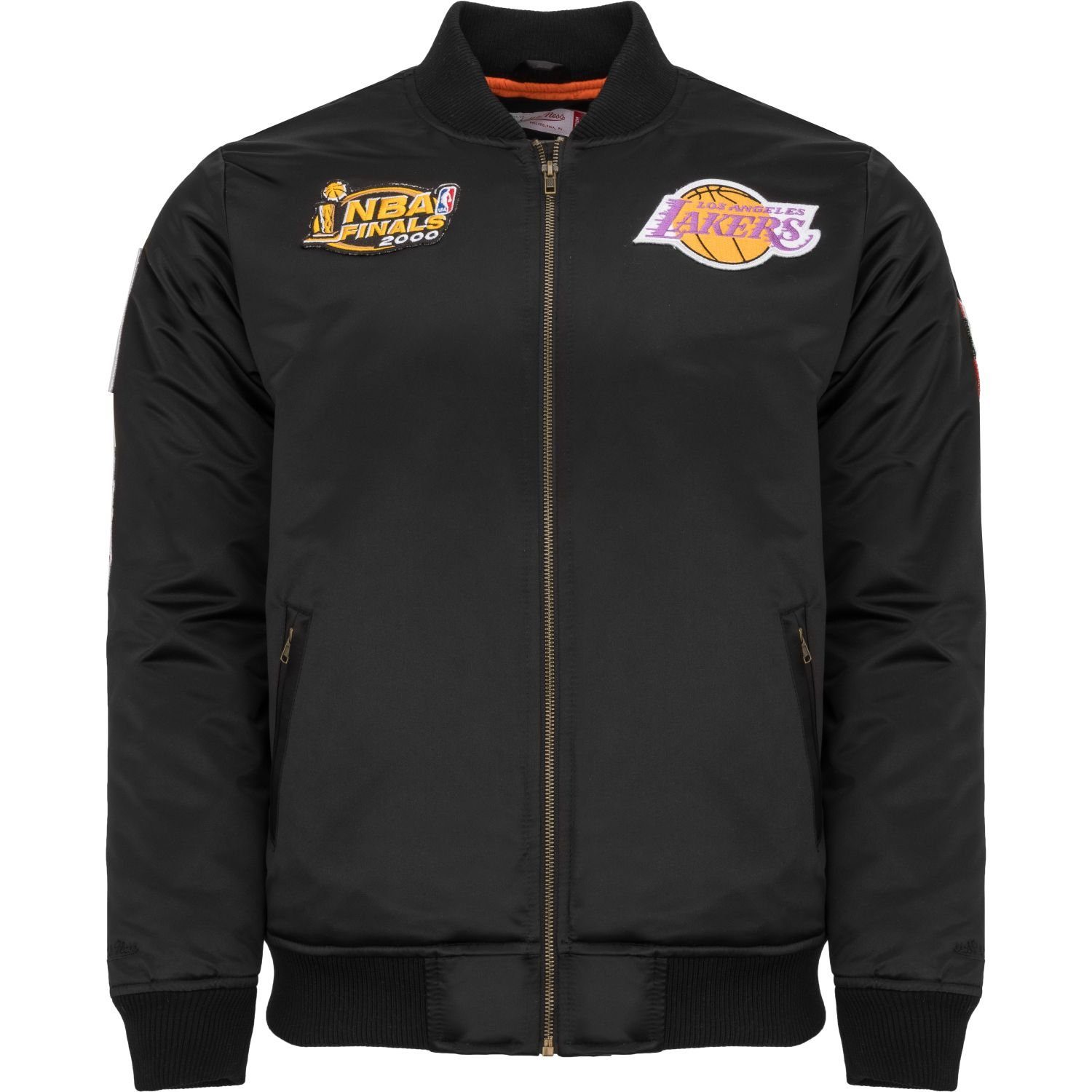 Mitchell & Ness Bomberjacke Satin PATCHES Los Angeles Lakers