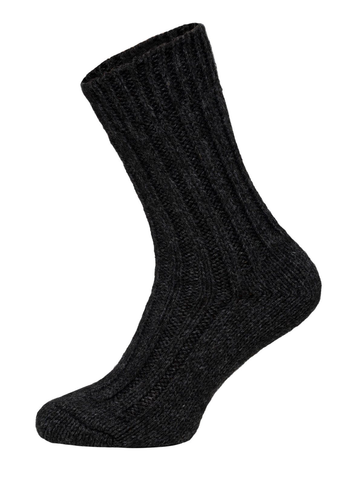 HomeOfSocks Socken Wollsocken mit Alpakawolle Strapazierfähige und warme Wollsocken mit 50% Wollanteil und Alpakawolle 2xAnthrazit