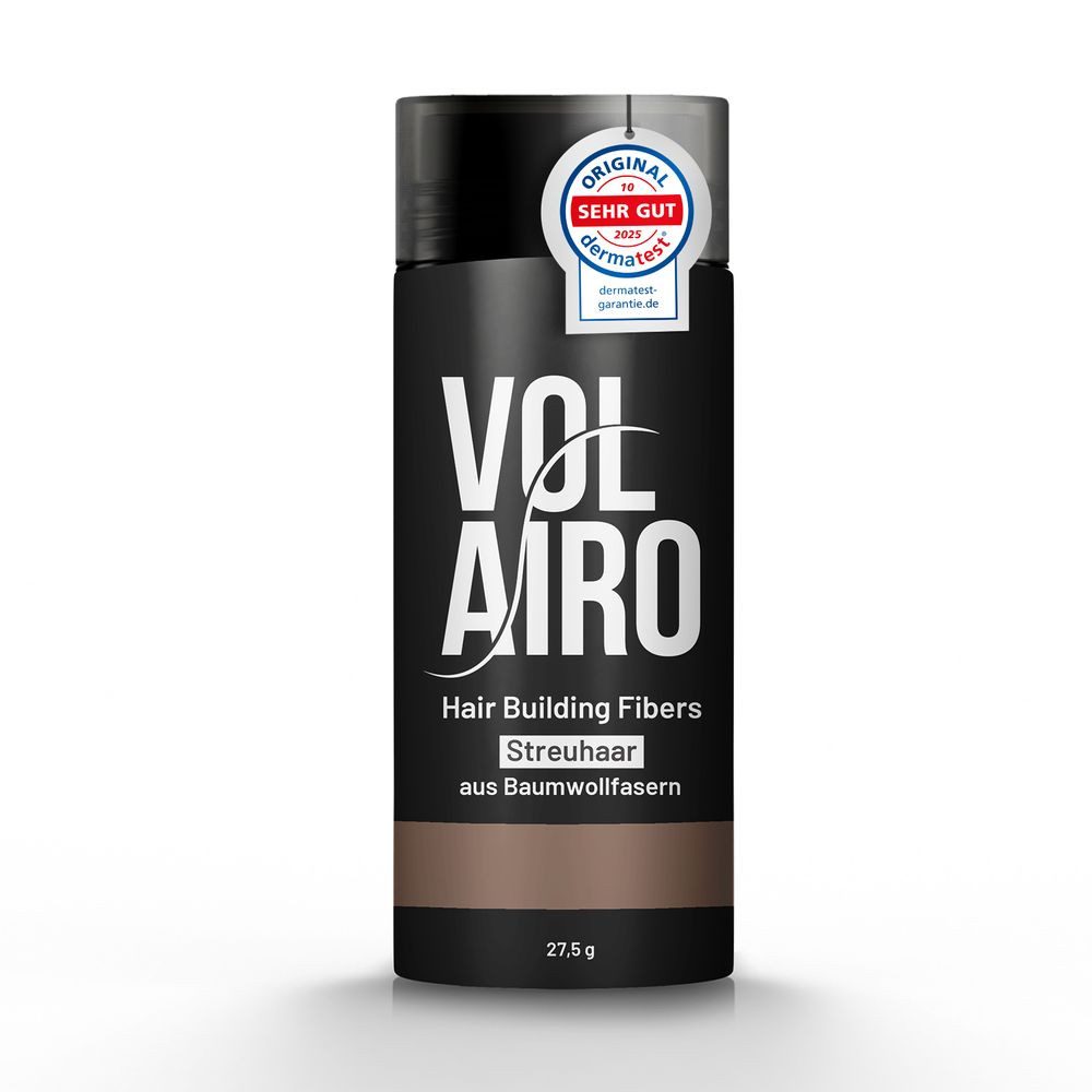 Volairo Haarpuder Streuhaar Haarverdichter – Sofort dichteres Haar, natürliche Wirkung, für Männer & Frauen, für Ansatz & Haarlinie & für dünner werdendes Haar, große Farbauswahl