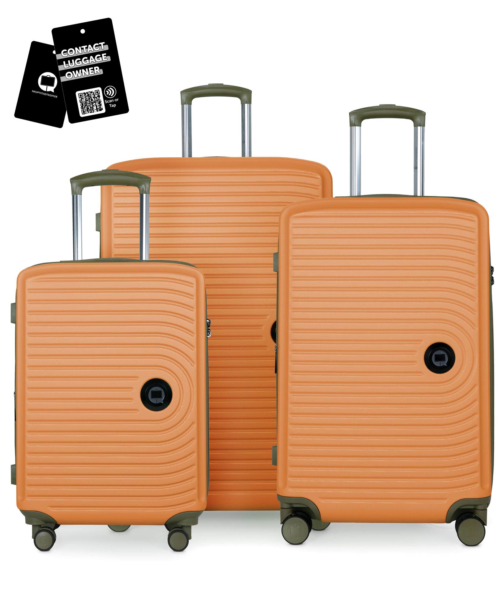 Hauptstadtkoffer Hartschalen-Trolley Mitte, 4 Rollen, 3er Koffer-Set, ineinander stapelbar, TSA