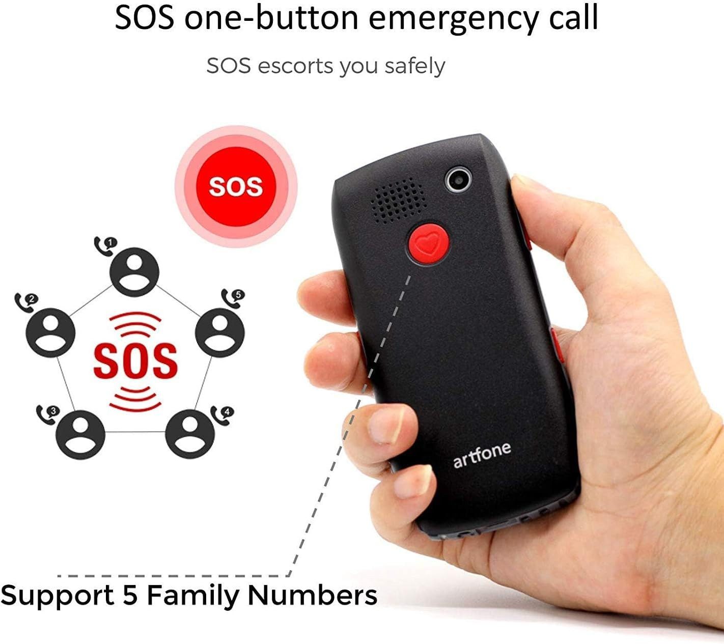 artfone C1+ Senioren Handy ohne Vertrag mit Notruftaste Rentnerhandy Seniorenhandy (Große Tasten, 10 Tage Akkulaufzeit, 100 Kontakte) – Bild 3 von 5
