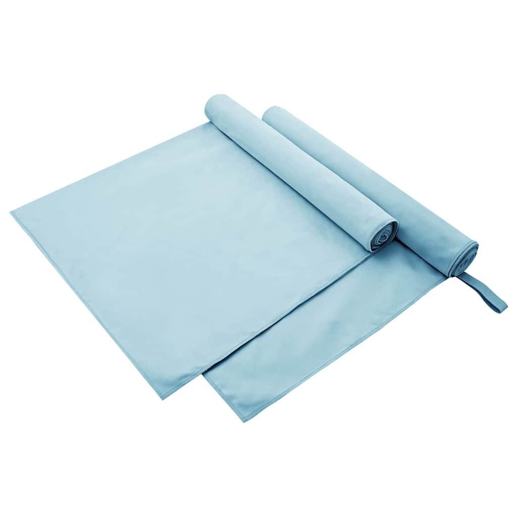 Handtuch Sporthandtücher 2 pcs Blau 180 x 90 cm Polyester und Polyamid