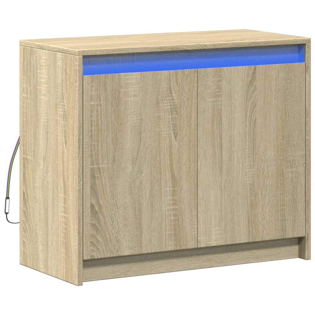 vidaXL Sideboard LED-Sideboard Sonoma-Eiche 72x34x61 cm günstig online kaufen