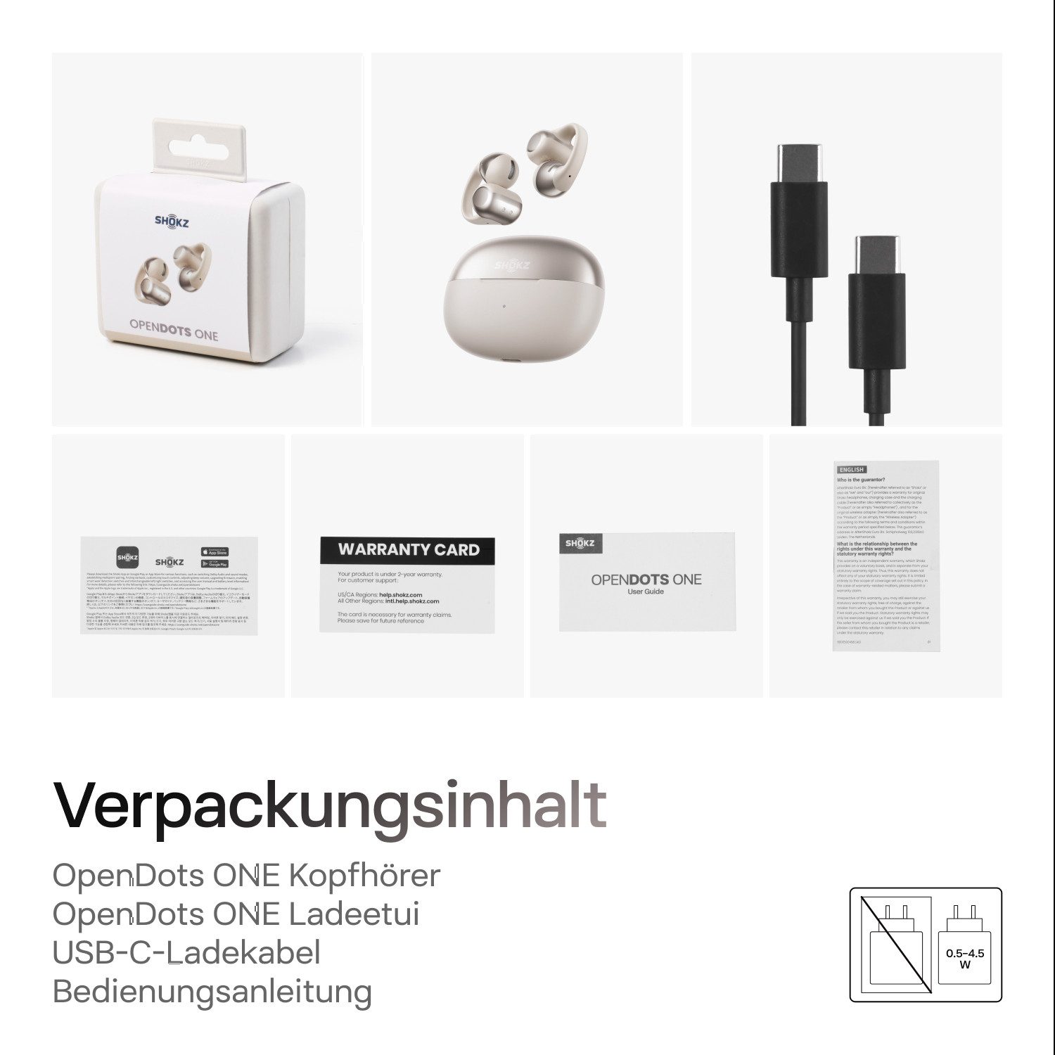 Shokz Shokz OpenDots ONE Bluetooth-Kopfhörer (Active Noise Cancelling (ANC), Open-Ear)