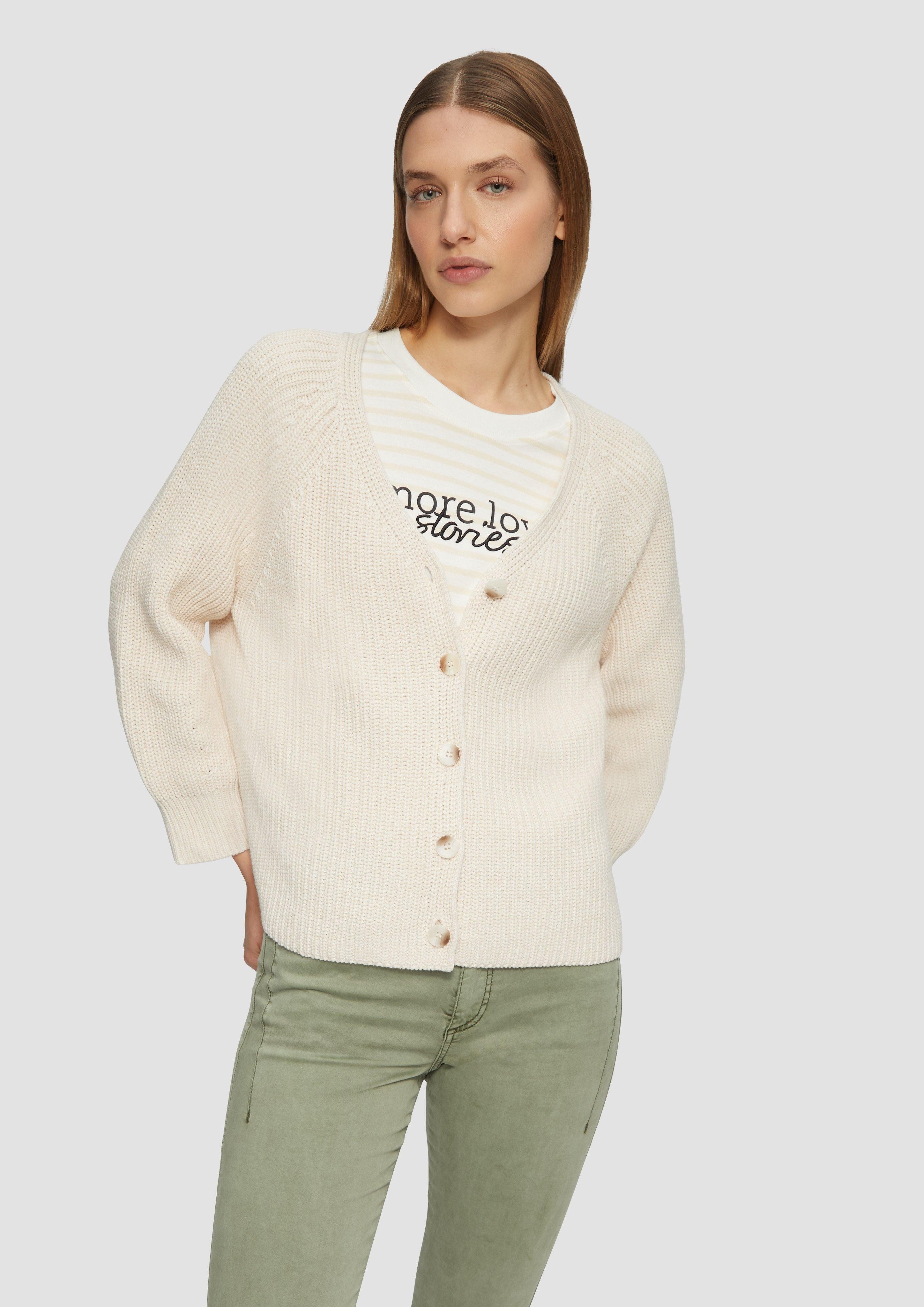 s.Oliver Strickjacke Strukturierter Cardigan im Relaxed günstig online kaufen