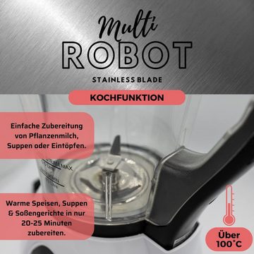 Best Direct® Standmixer Multi Robot, 1100,00 W, Mixer mit Kochfunktion, 1.7 Liter, 6 Automatikprogramme