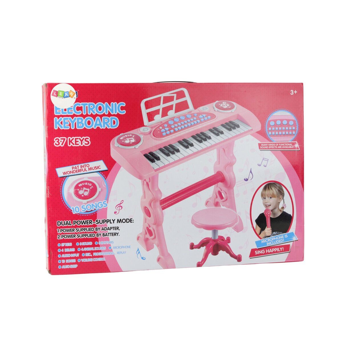 Wisam Lernspielzeug Elektronisches Klavier für Kinder mit Mikrofon, 37 Tasten