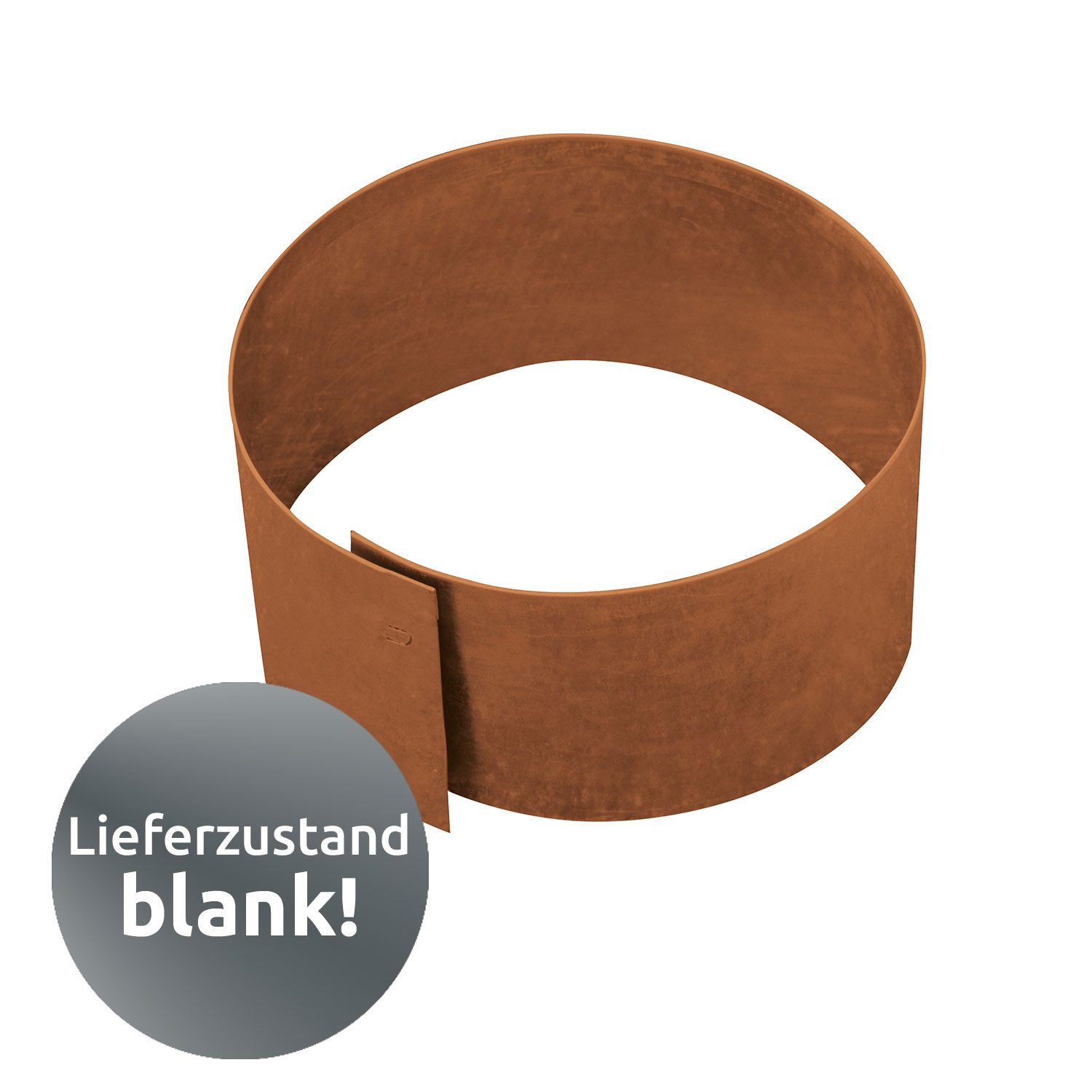Bellissa Rasenkante Kreis Ø30 cm Höhe 13 cm corten Baumring Beeteinfassung, Lieferzustand blank