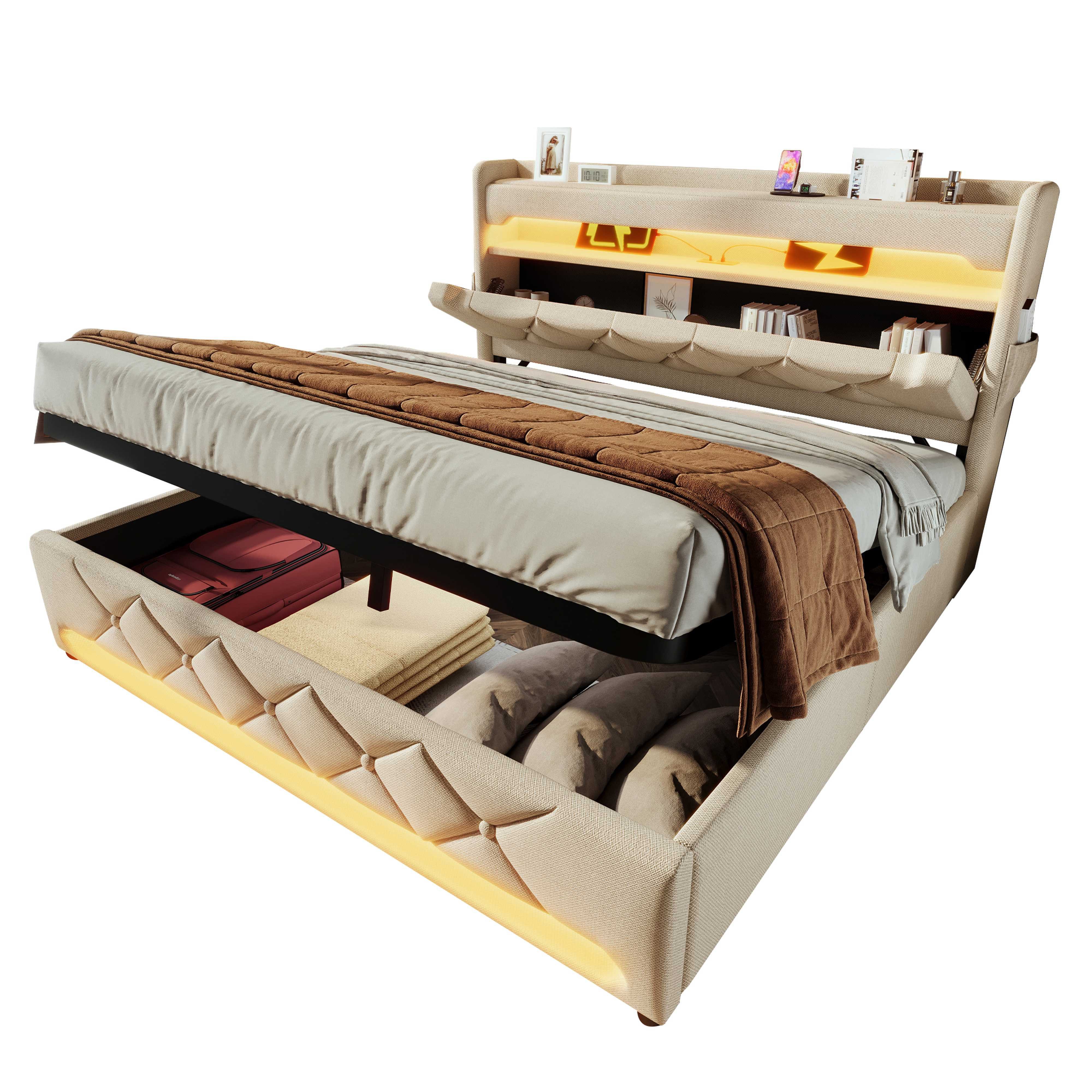 BlingBin Polsterbett Boxspringbett Stauraumbett (1-tlg., Einzelbett günstig online kaufen