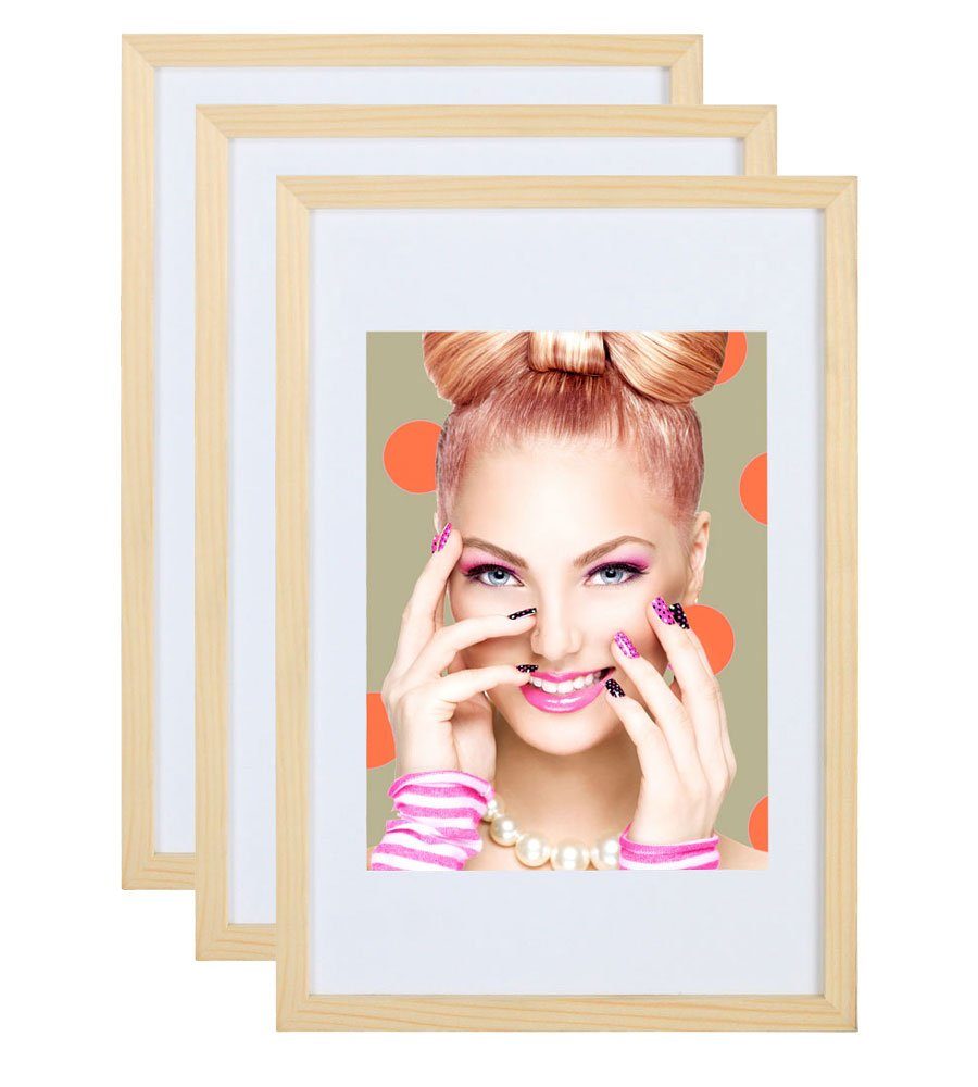 IDEAL TREND Рамки 3er 5er Set Holz Рамки Lifestyle Plexi Foto Rahmen Collage Wand