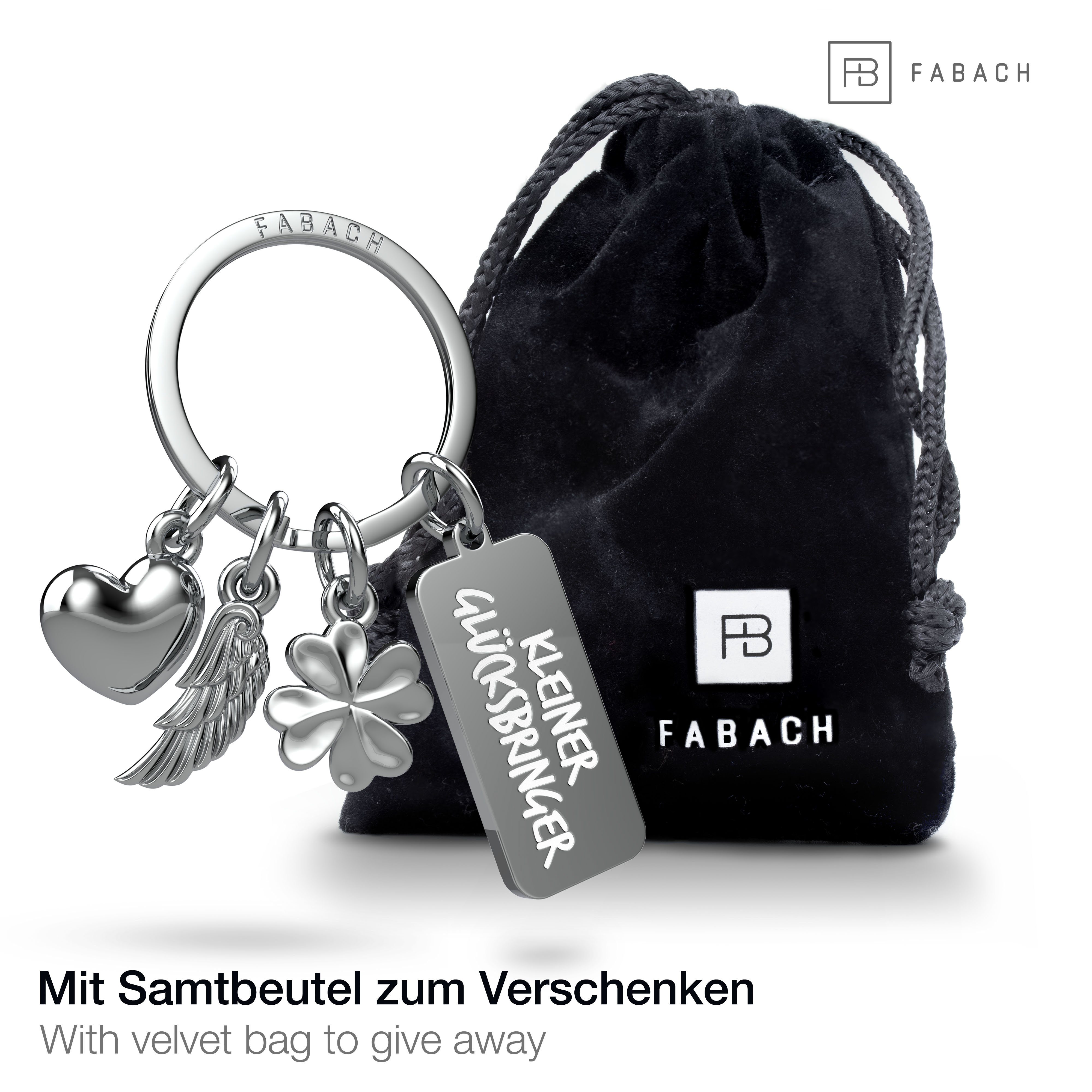 FABACH Schlüsselanhänger 3 Charms mit Gravur - Kleiner Glücksbringer - Schu günstig online kaufen