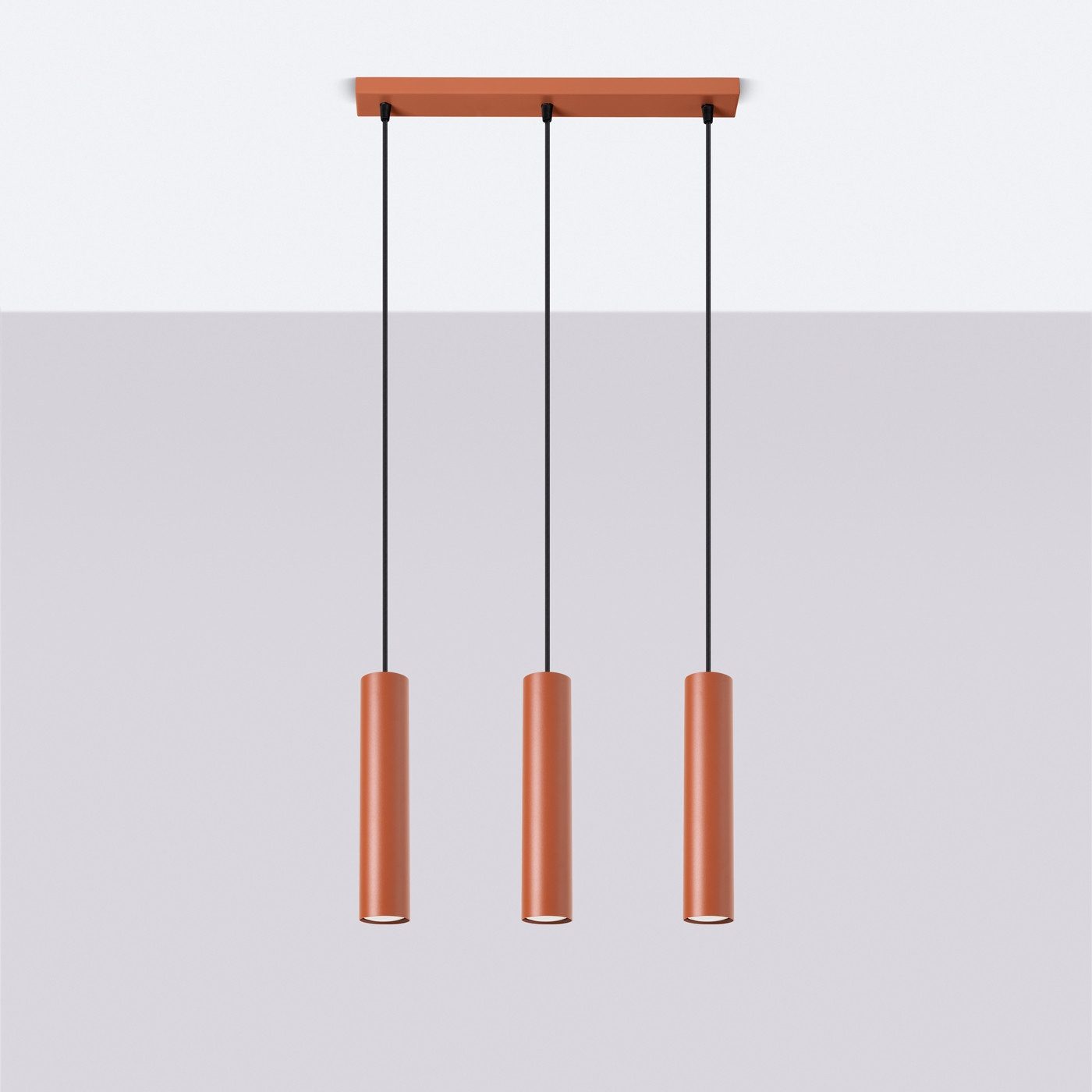 SOLLUX lighting Hängeleuchte Pendelleuchte Lagos 3L Roter Ocker, Nicht enthalten