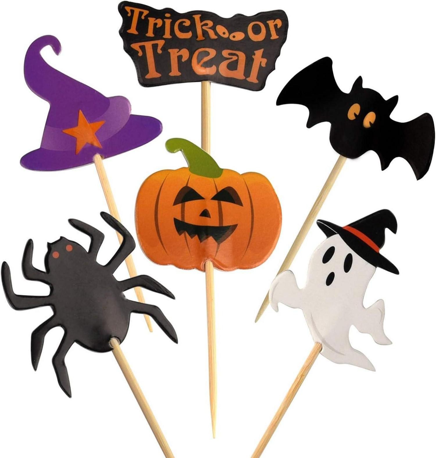 Dekohänger 60 Stücke Halloween Cupcake Topper Zahnstocher Marker Party Kuchen