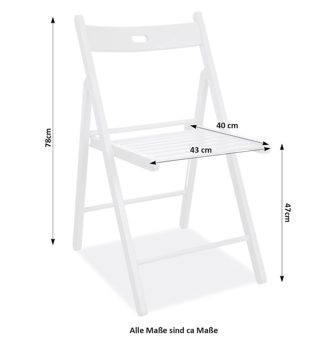 Feldmann-Wohnen Klappstuhl Smart II (1 St), 2er-Set Buche schwarz