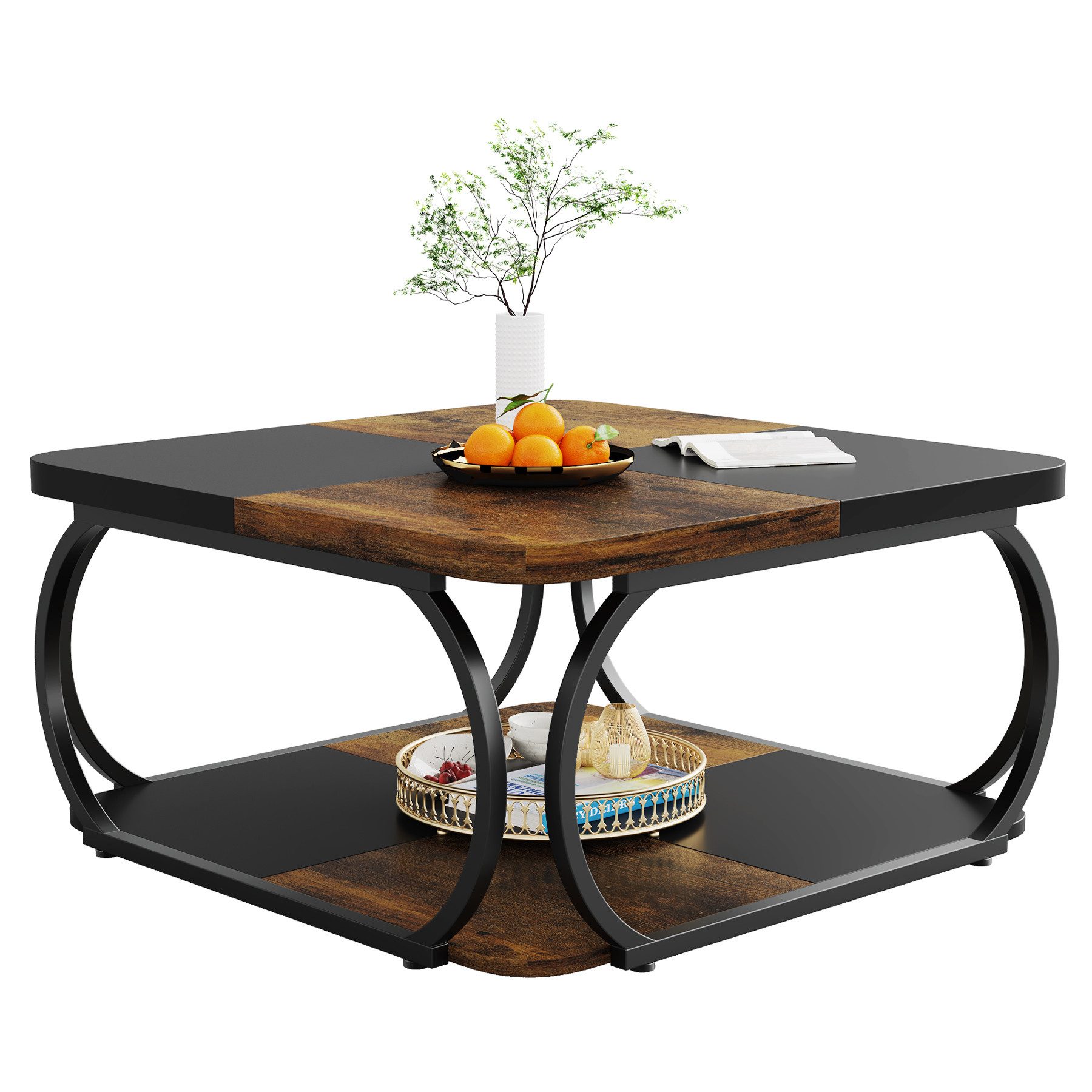 Tribesigns Couchtisch Wohnzimmertisch Quadratisch, 100 x 100 x 50 cm günstig online kaufen