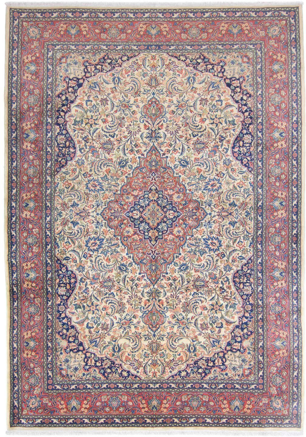 Wollteppich Rafsanjan Medaillon Beige 355 x 242 cm, morgenland, rechteckig, Höhe: 10 mm, Unikat mit Zertifikat
