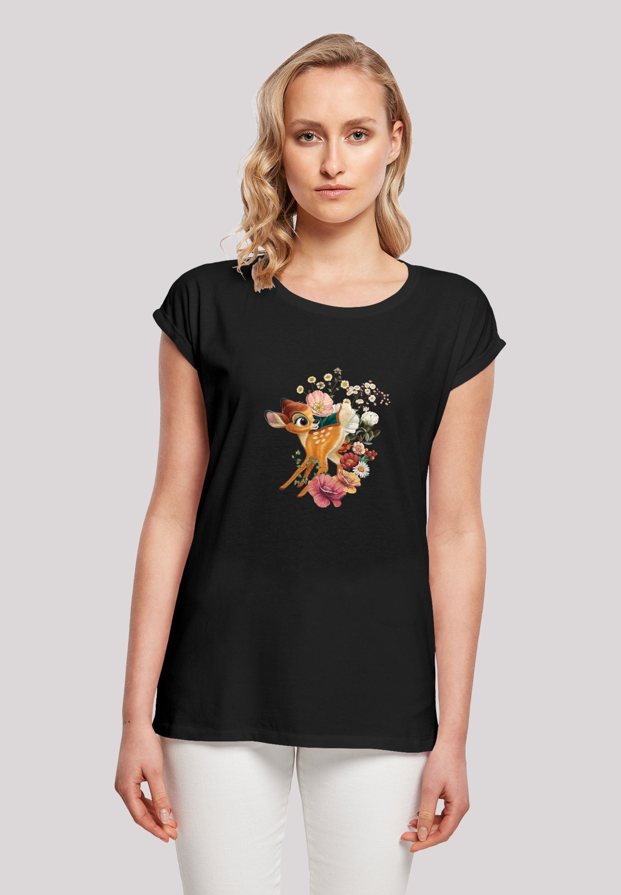 F4NT4STIC T-Shirt Disney Bambi Meadow Damen,Premium Merch,Regular-Fit,Kurze Ärmel,Bedruckt schwarz