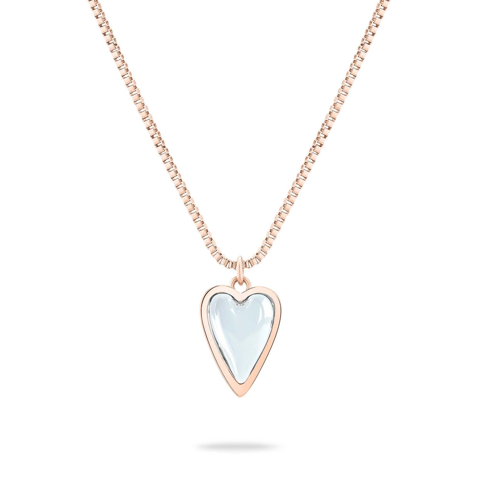 Kette mit Anhänger Schmuck Geschenk Edelstahl Halskette Glass Heart