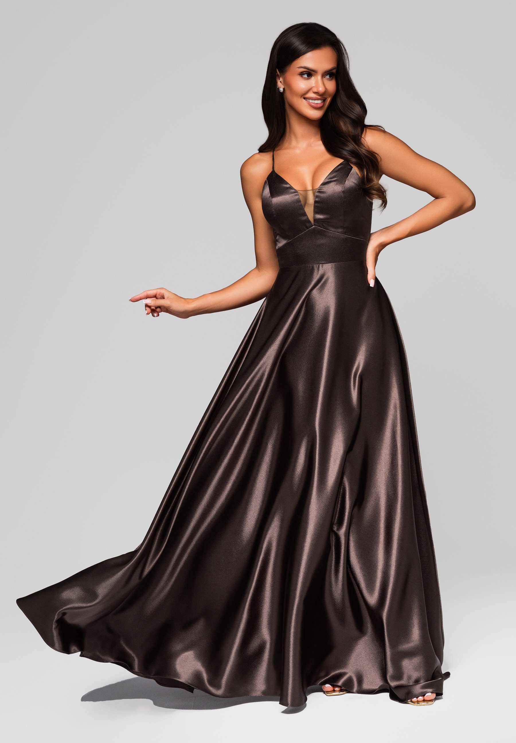 OMBRE Abendkleid Elegantes Abendkleid mit fließendem Satin günstig online kaufen