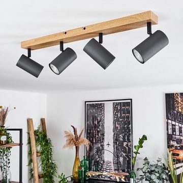 hofstein Deckenleuchte »Gambellara« Deckenlampe aus Metall in Holzoptik/Schwarz/Anthrazit, ohne Leuchtmittel, Spot mit verstellbaren Strahlern, 4xGU10