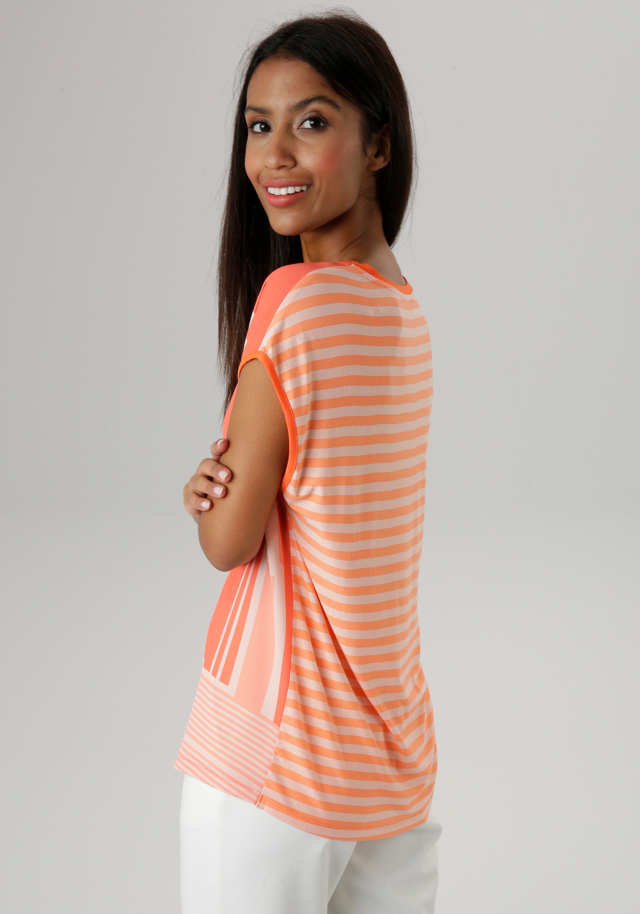 Aniston SELECTED Shirtbluse mit gestreiftem Rücken günstig online kaufen